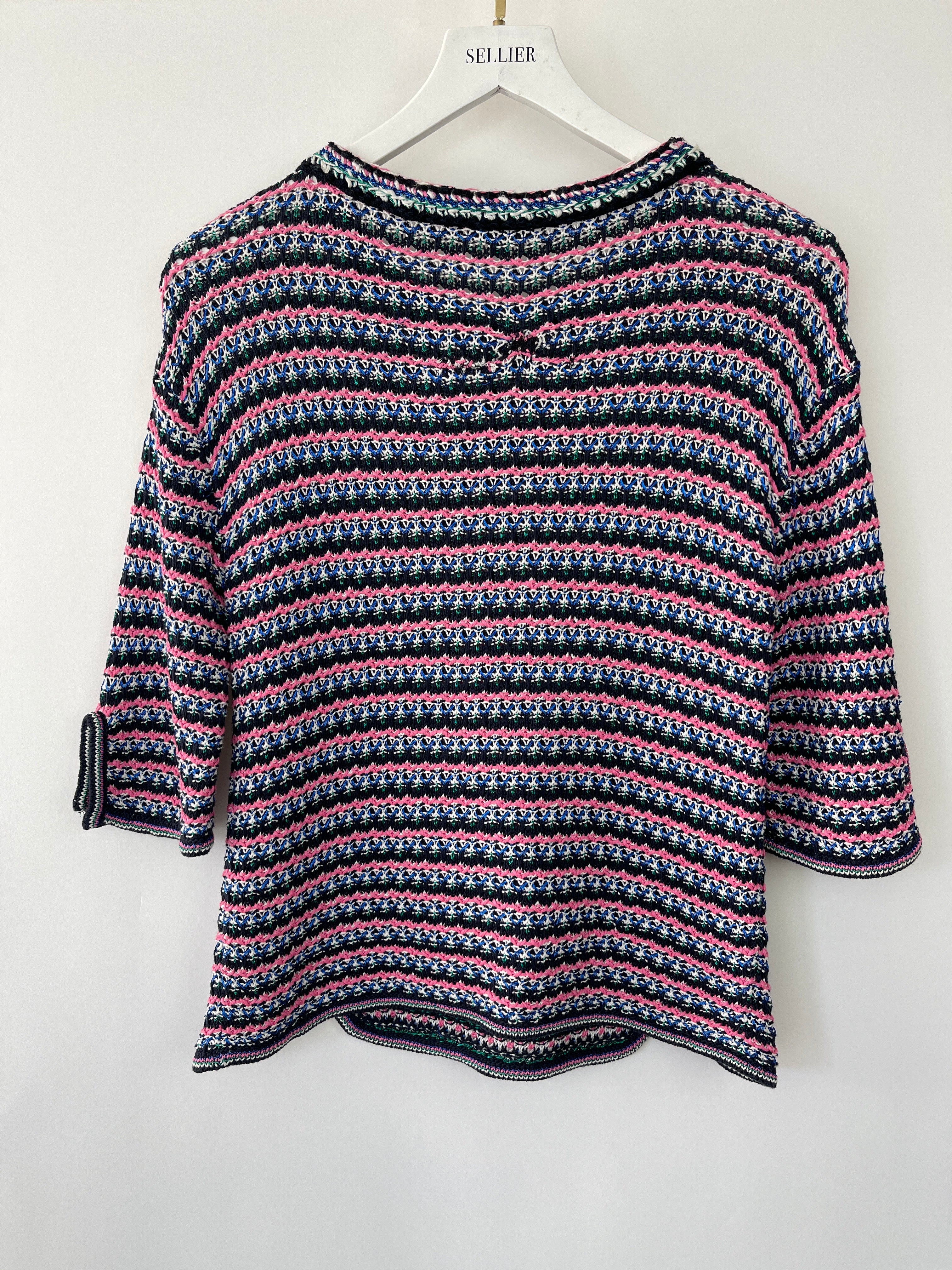 *FIRE PRICE* Chanel Pink, Black Metallic Green Mid-Sleeve Top FR 38 (UK 10) - Image 11