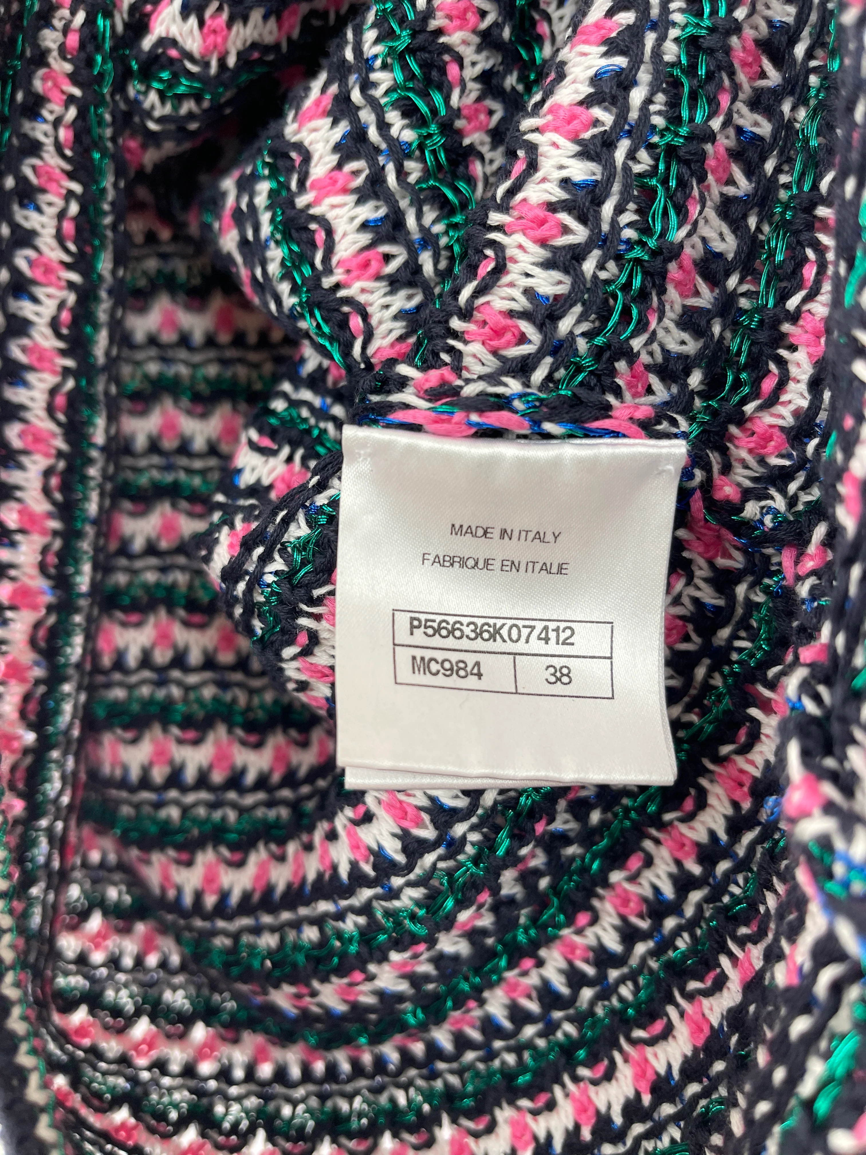 *FIRE PRICE* Chanel Pink, Black Metallic Green Mid-Sleeve Top FR 38 (UK 10) - Image 13
