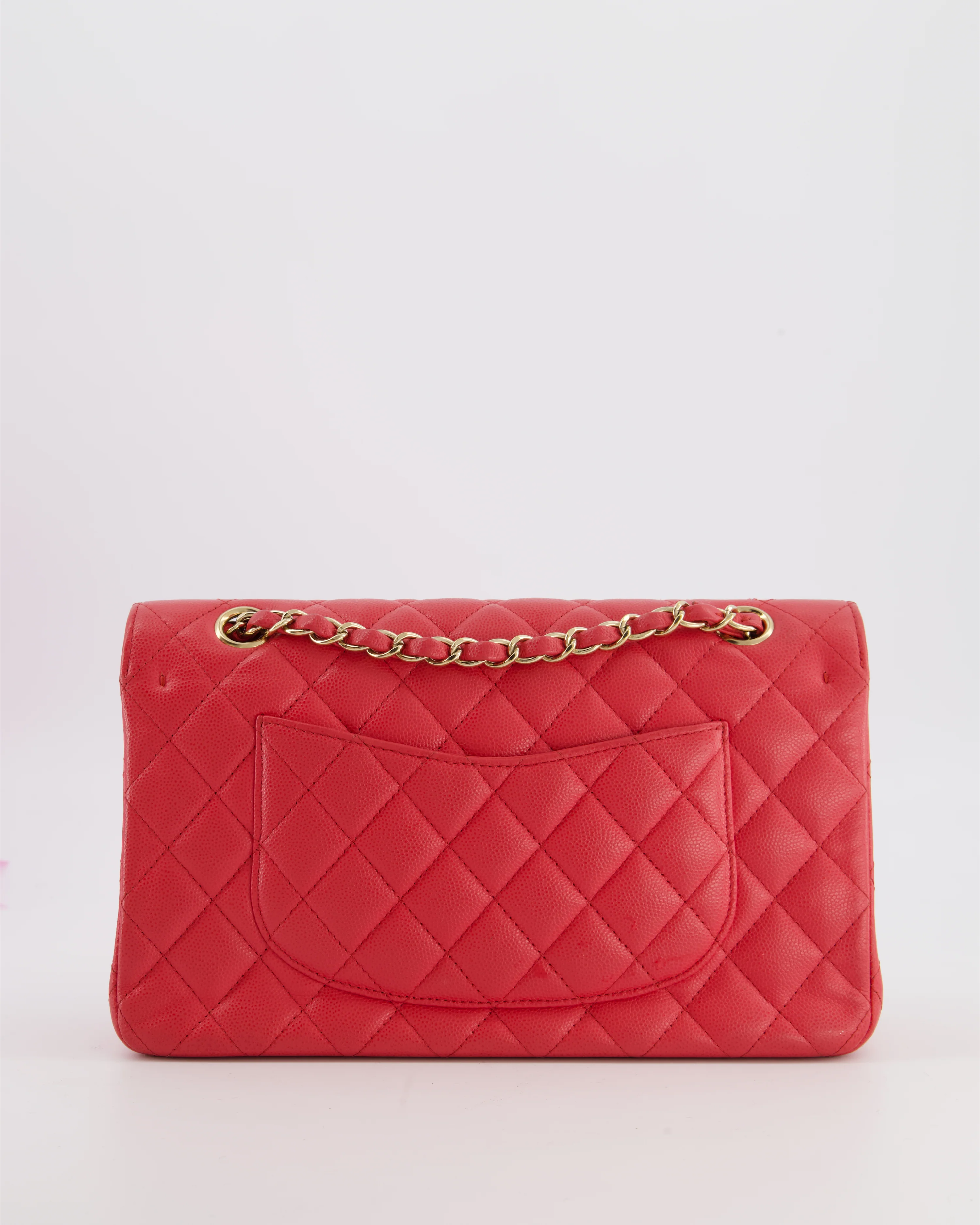 Chanel Pink Medium Classic Double Flap Bag in Caviar Leather with Champagne Gold Hardware - Image 11