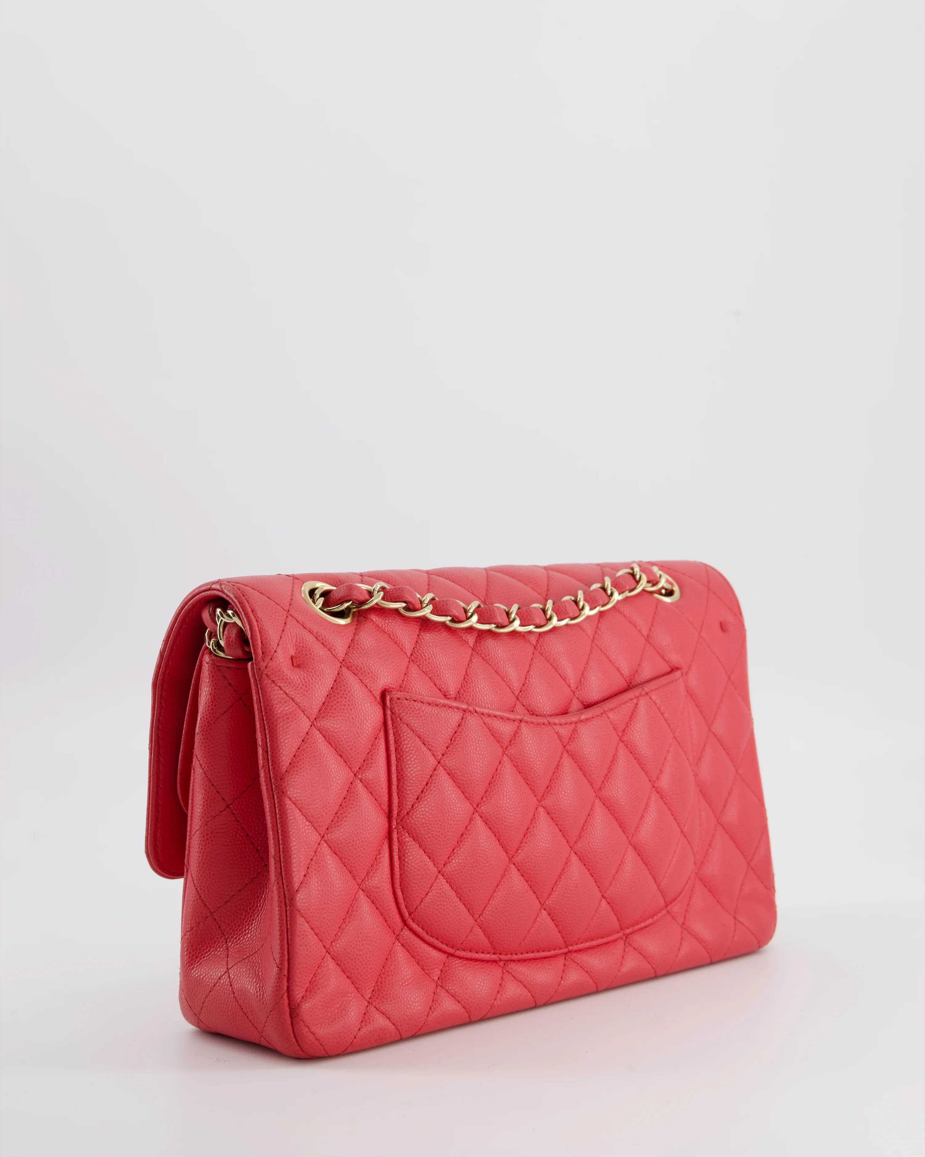 Chanel Pink Medium Classic Double Flap Bag in Caviar Leather with Champagne Gold Hardware - Image 12
