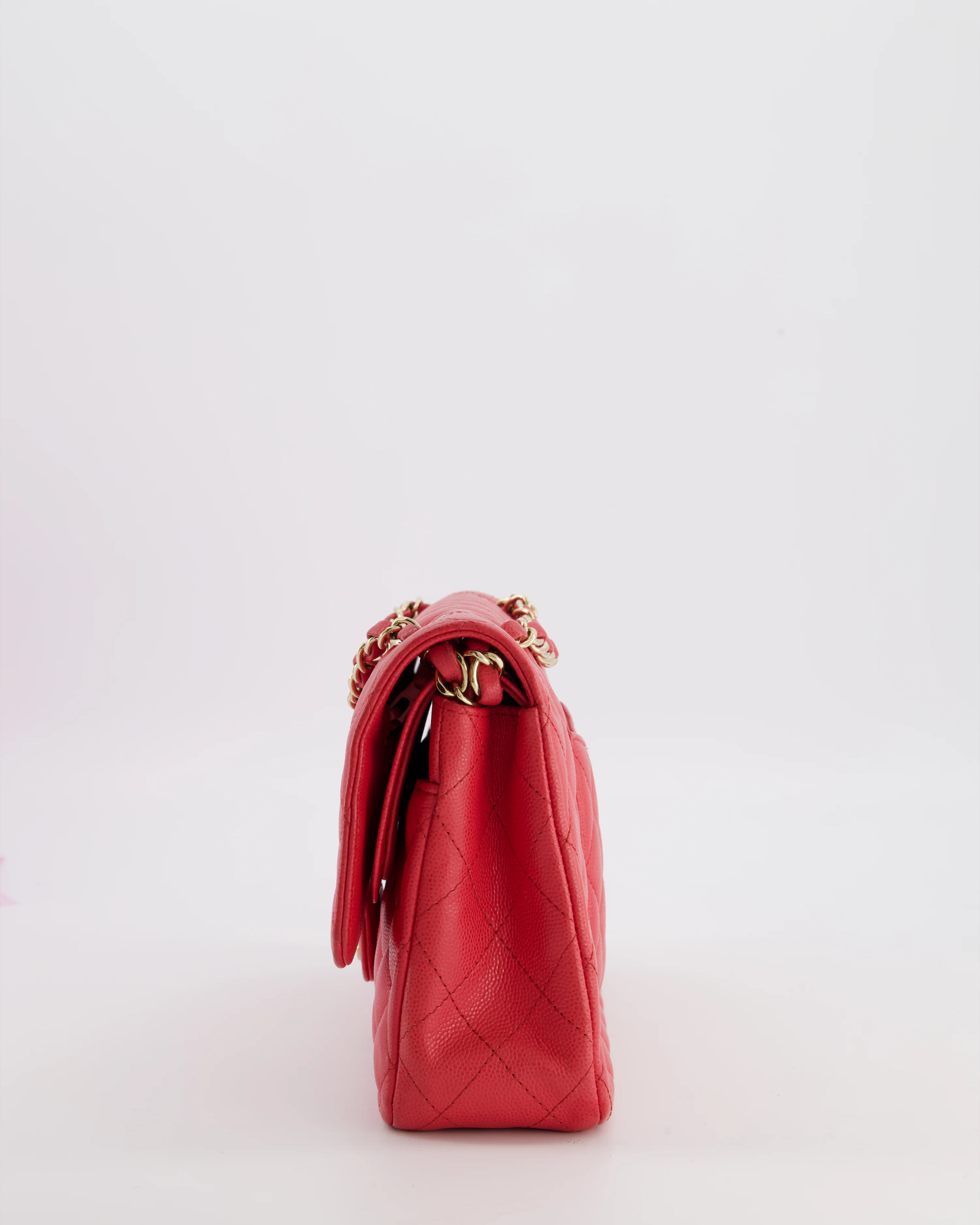 Chanel Pink Medium Classic Double Flap Bag in Caviar Leather with Champagne Gold Hardware - Image 13