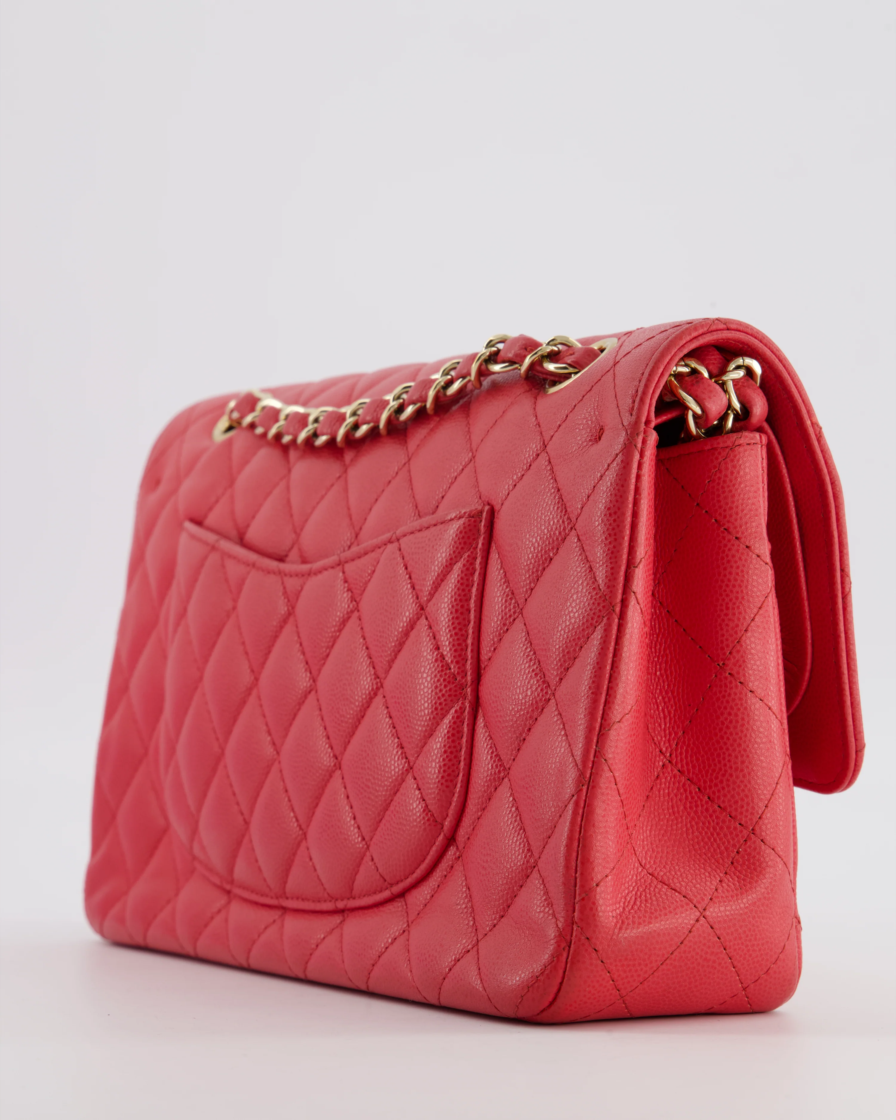 Chanel Pink Medium Classic Double Flap Bag in Caviar Leather with Champagne Gold Hardware - Image 17