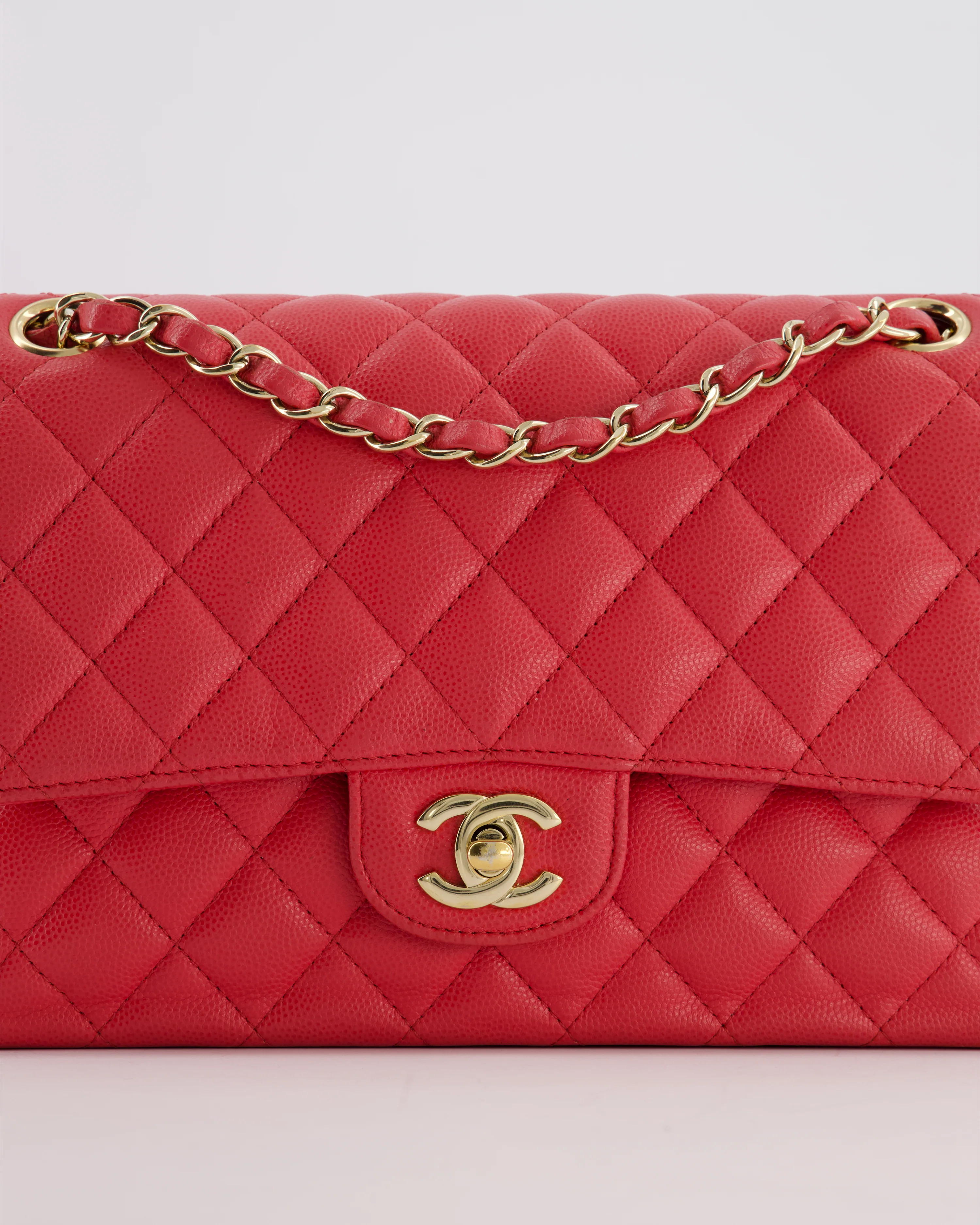 Chanel Pink Medium Classic Double Flap Bag in Caviar Leather with Champagne Gold Hardware - Image 19