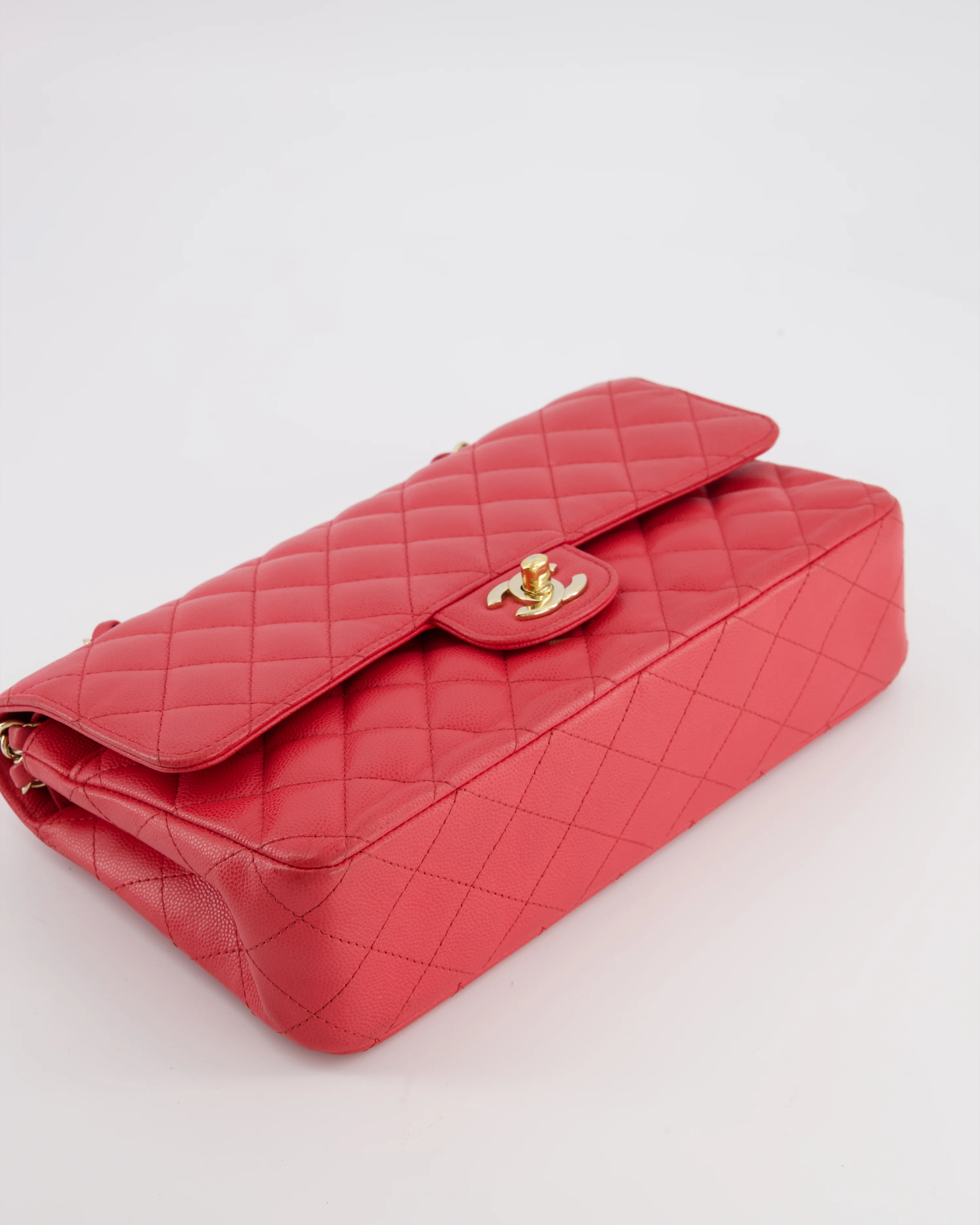Chanel Pink Medium Classic Double Flap Bag in Caviar Leather with Champagne Gold Hardware - Image 21