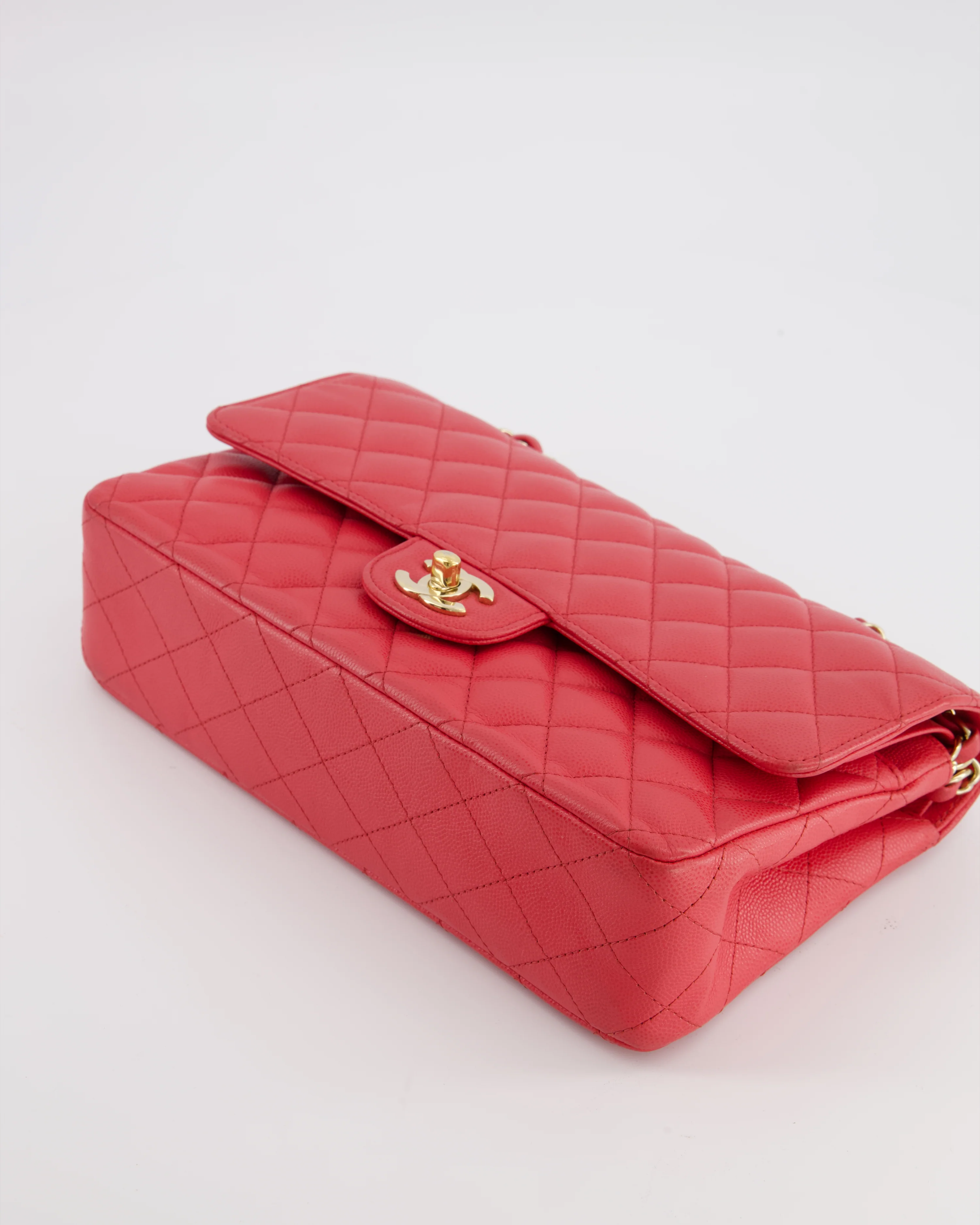 Chanel Pink Medium Classic Double Flap Bag in Caviar Leather with Champagne Gold Hardware - Image 22