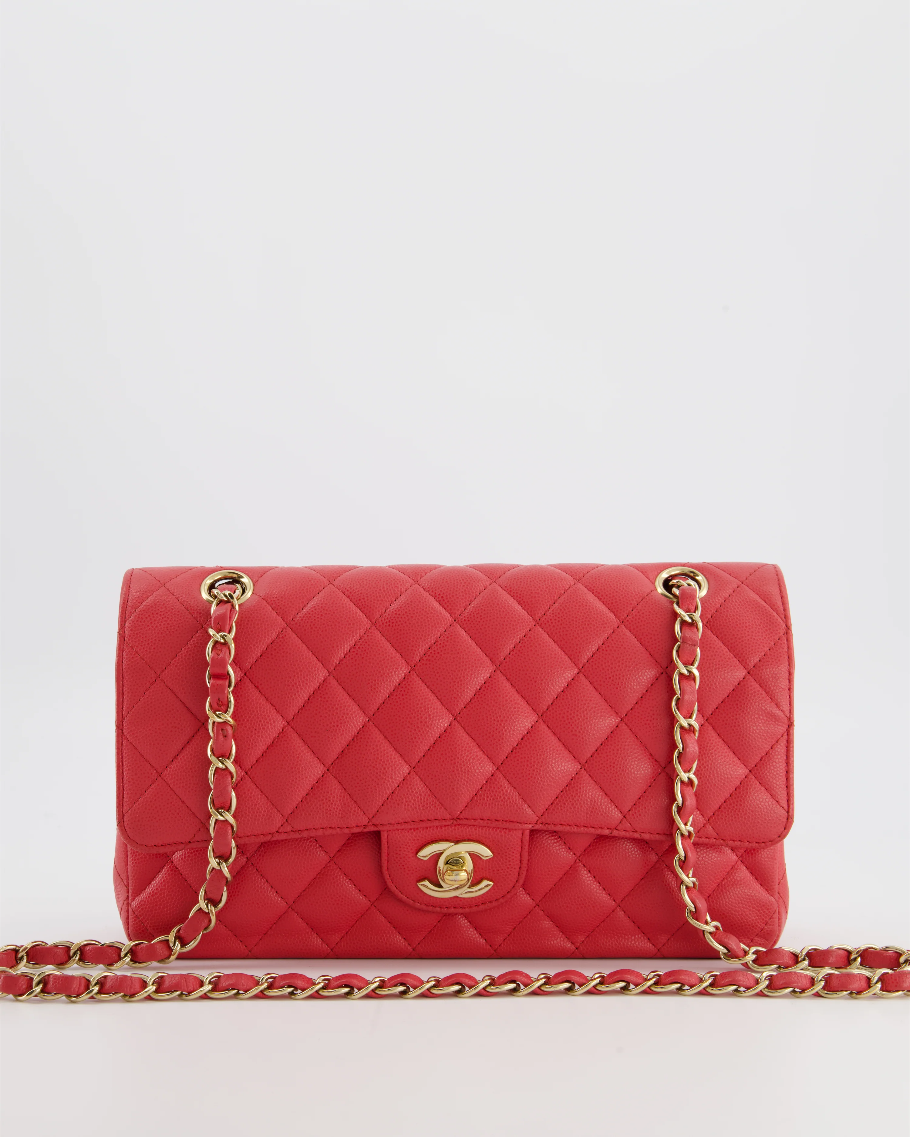 Chanel Pink Medium Classic Double Flap Bag in Caviar Leather with Champagne Gold Hardware - Image 5