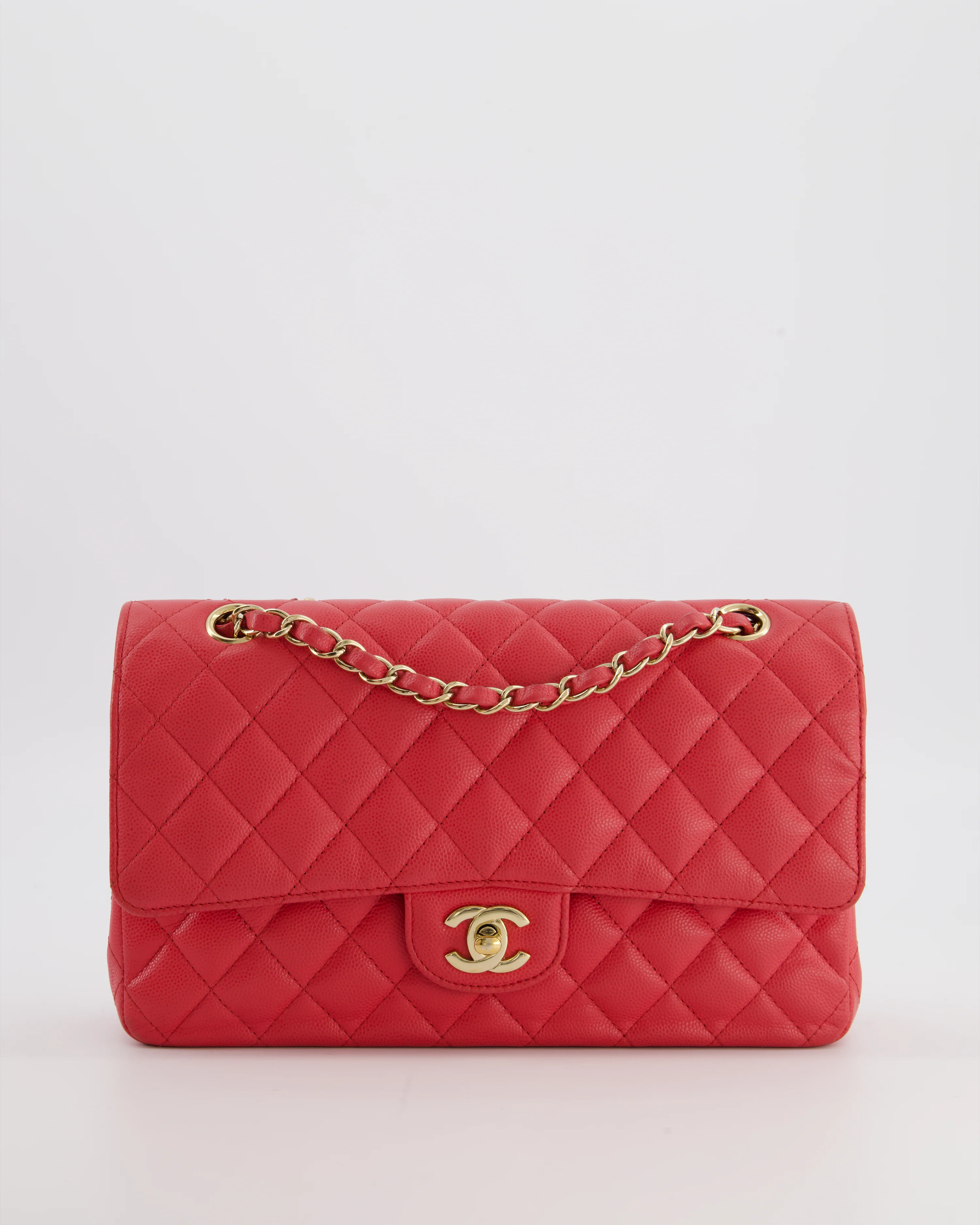 Chanel Pink Medium Classic Double Flap Bag in Caviar Leather with Champagne Gold Hardware - Image 7