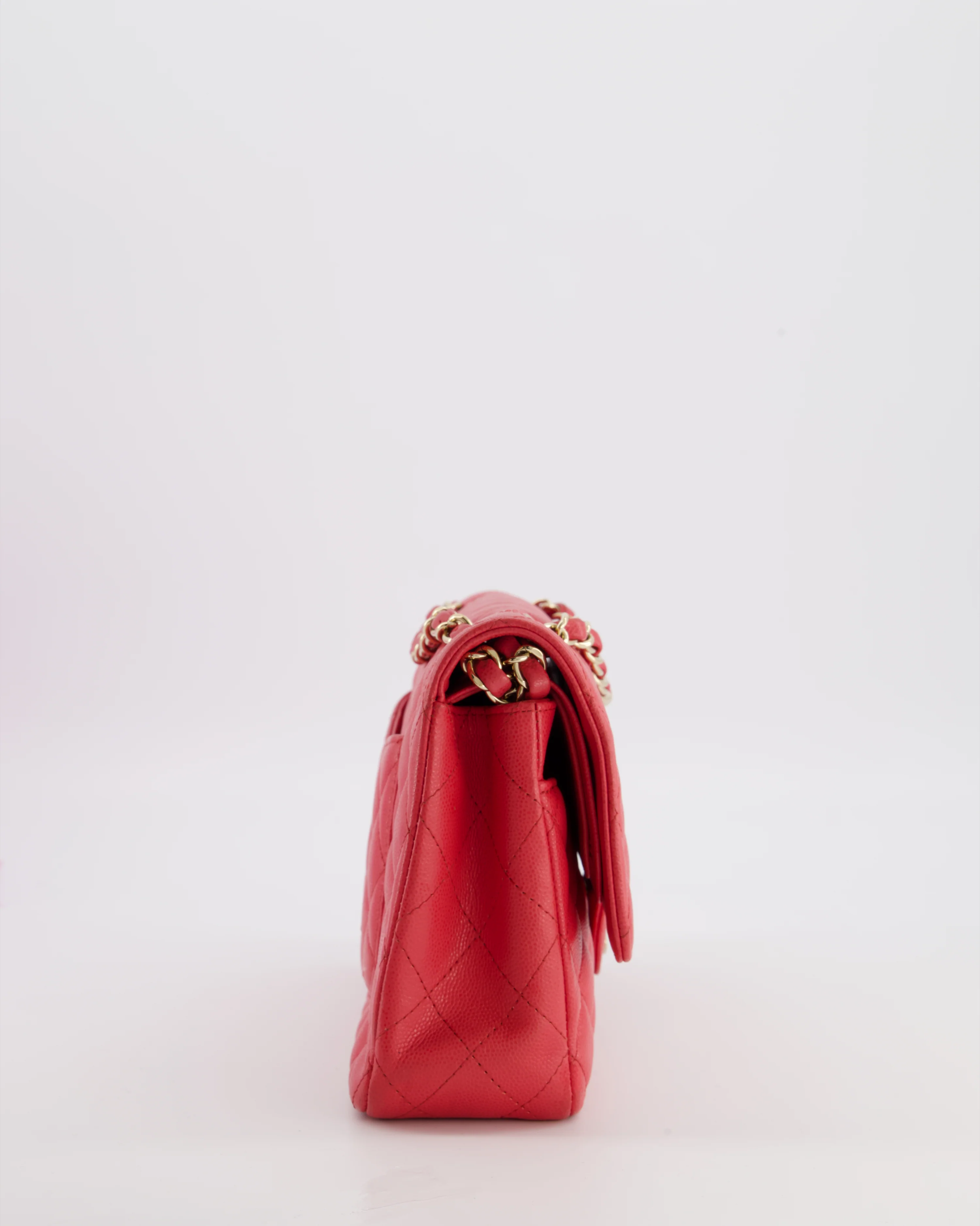 Chanel Pink Medium Classic Double Flap Bag in Caviar Leather with Champagne Gold Hardware - Image 9