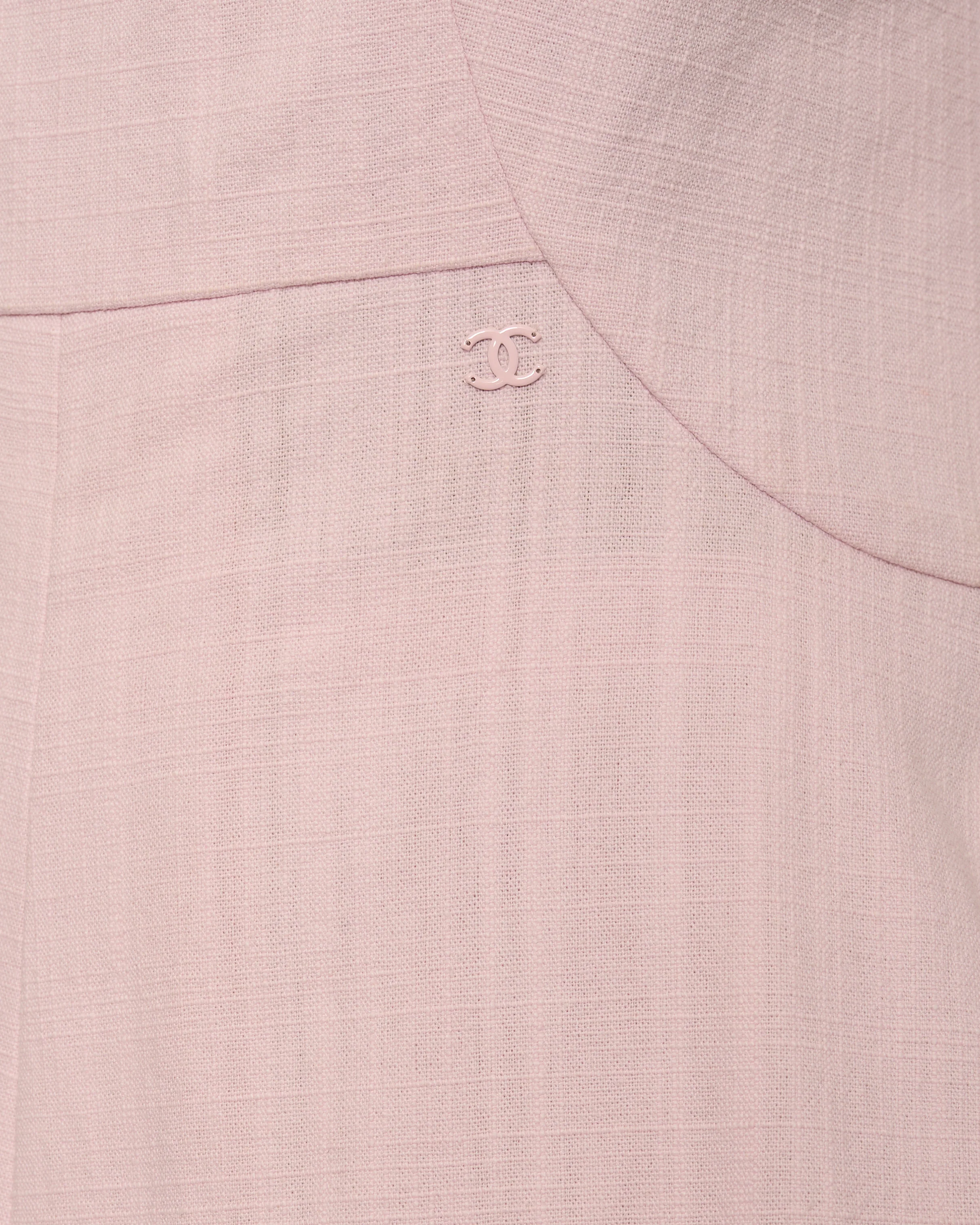 Chanel Pink Midi Sleeveless Dress with CC Detailing Size FR 40 (UK 12) - Image 19