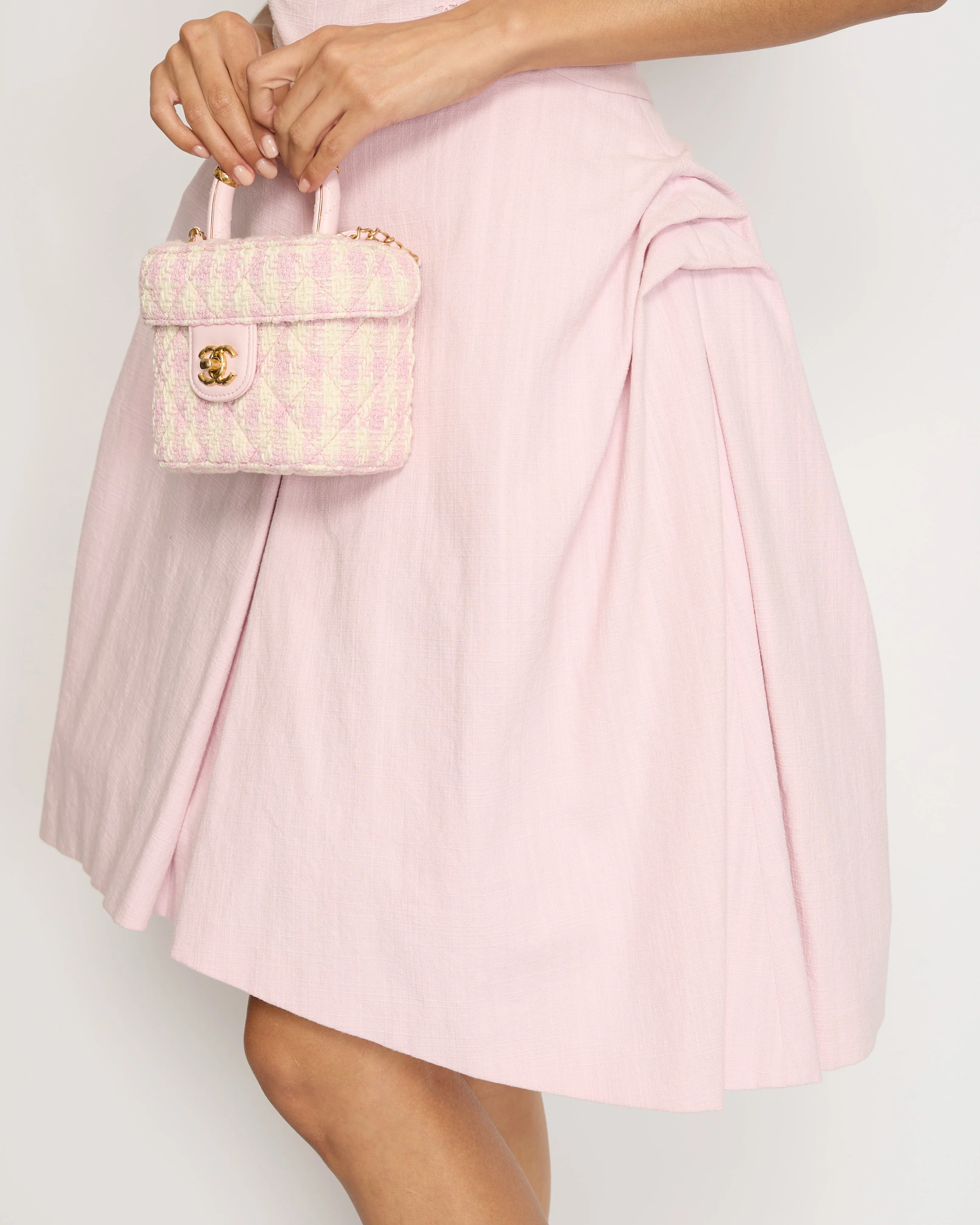 Chanel Pink Midi Sleeveless Dress with CC Detailing Size FR 40 (UK 12) - Image 3