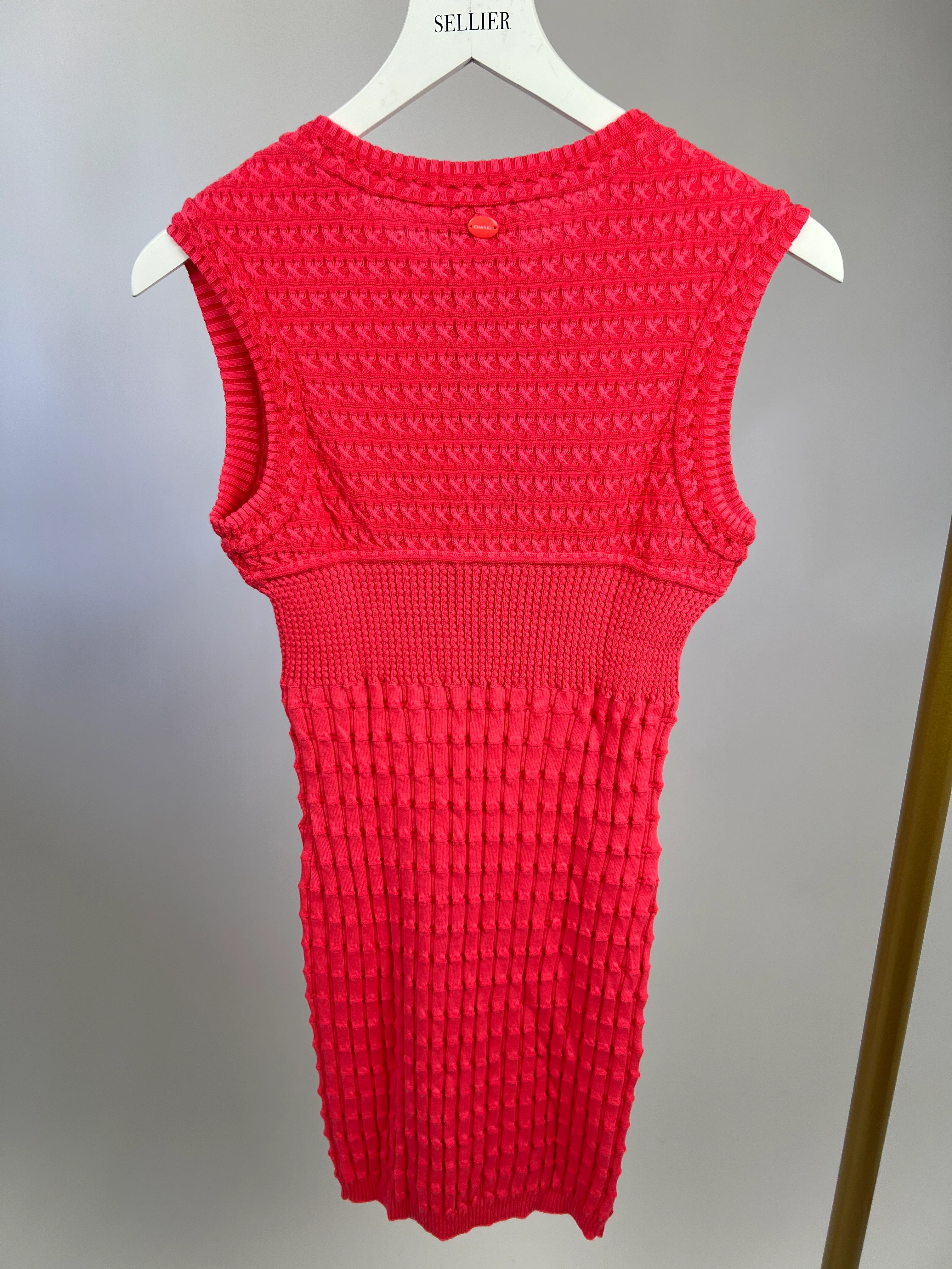 Chanel Pink Textured Sleeveless Mini Dress Size FR 36 (UK 8) - Image 11