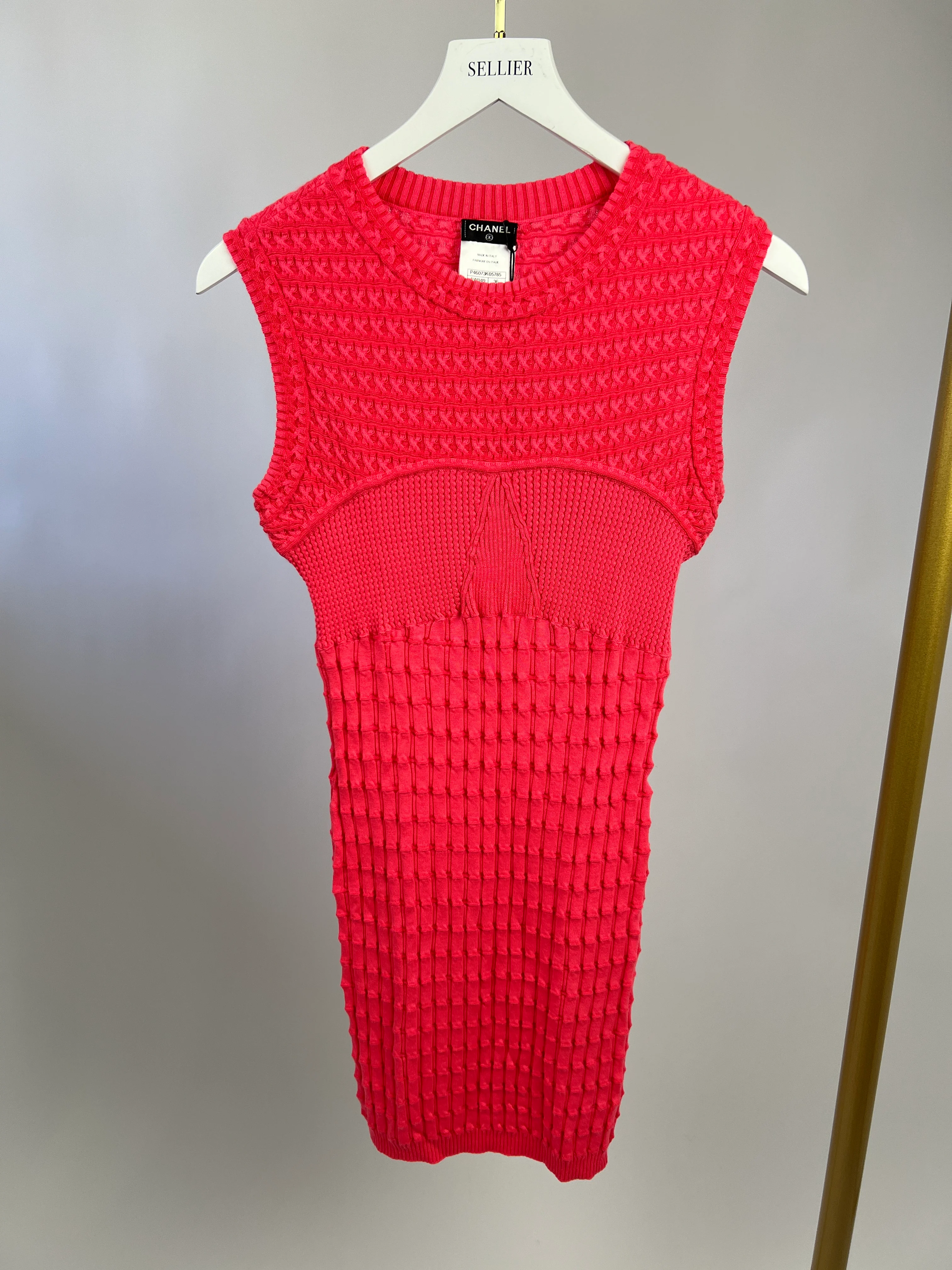 Chanel Pink Textured Sleeveless Mini Dress Size FR 36 (UK 8) - Image 12