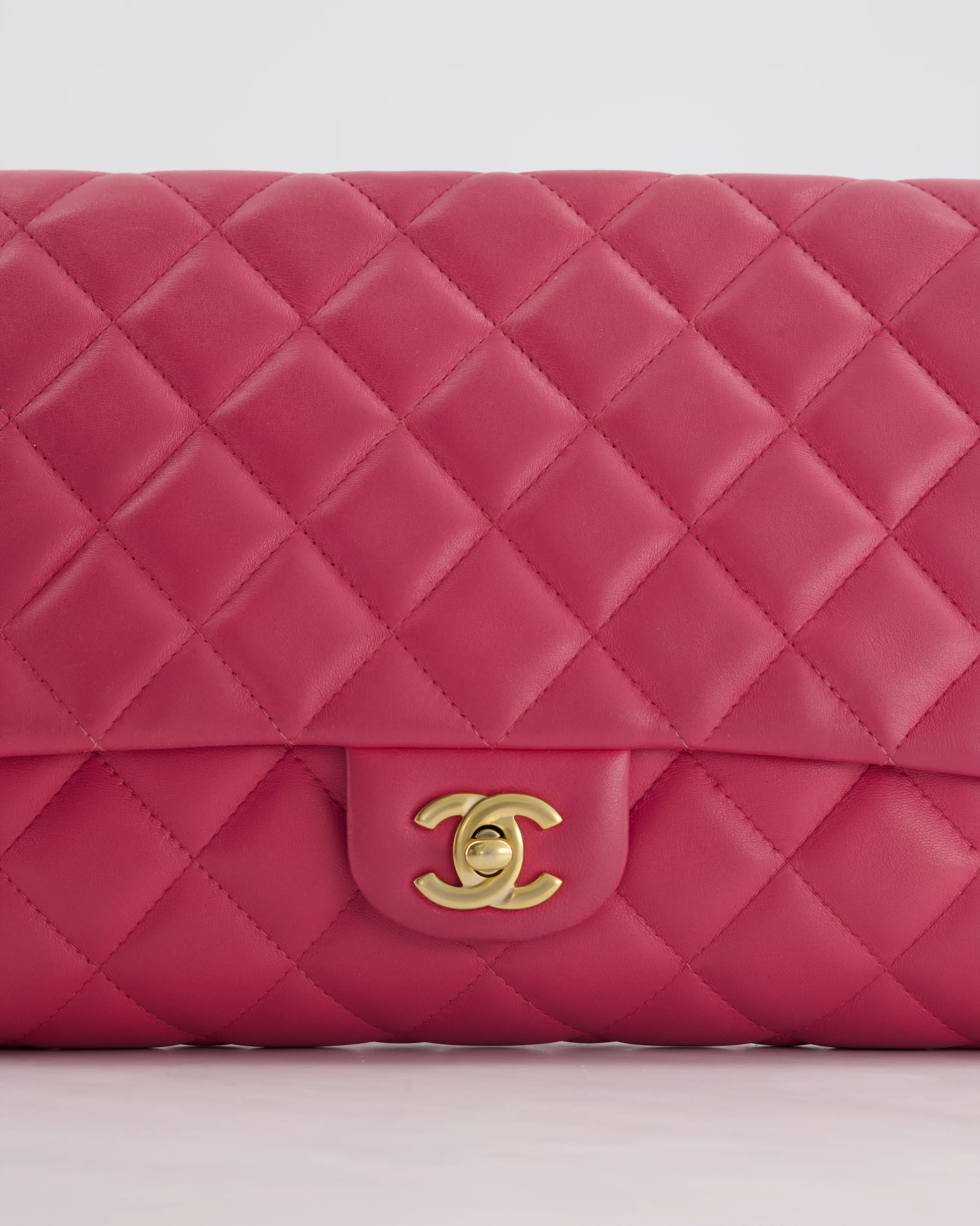 Chanel Pink Timeless Clutch on Chain in Lambskin Leather with Brushed Gold Hardware - Image 15