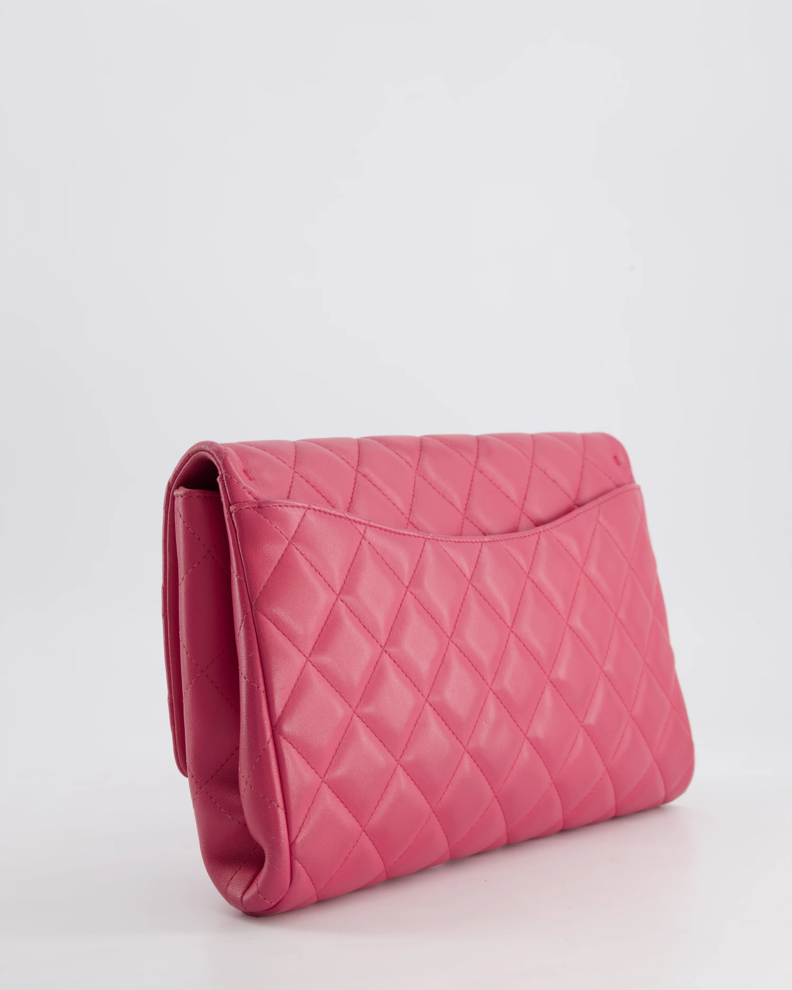 Chanel Pink Timeless Clutch on Chain in Lambskin Leather with Brushed Gold Hardware - Image 7