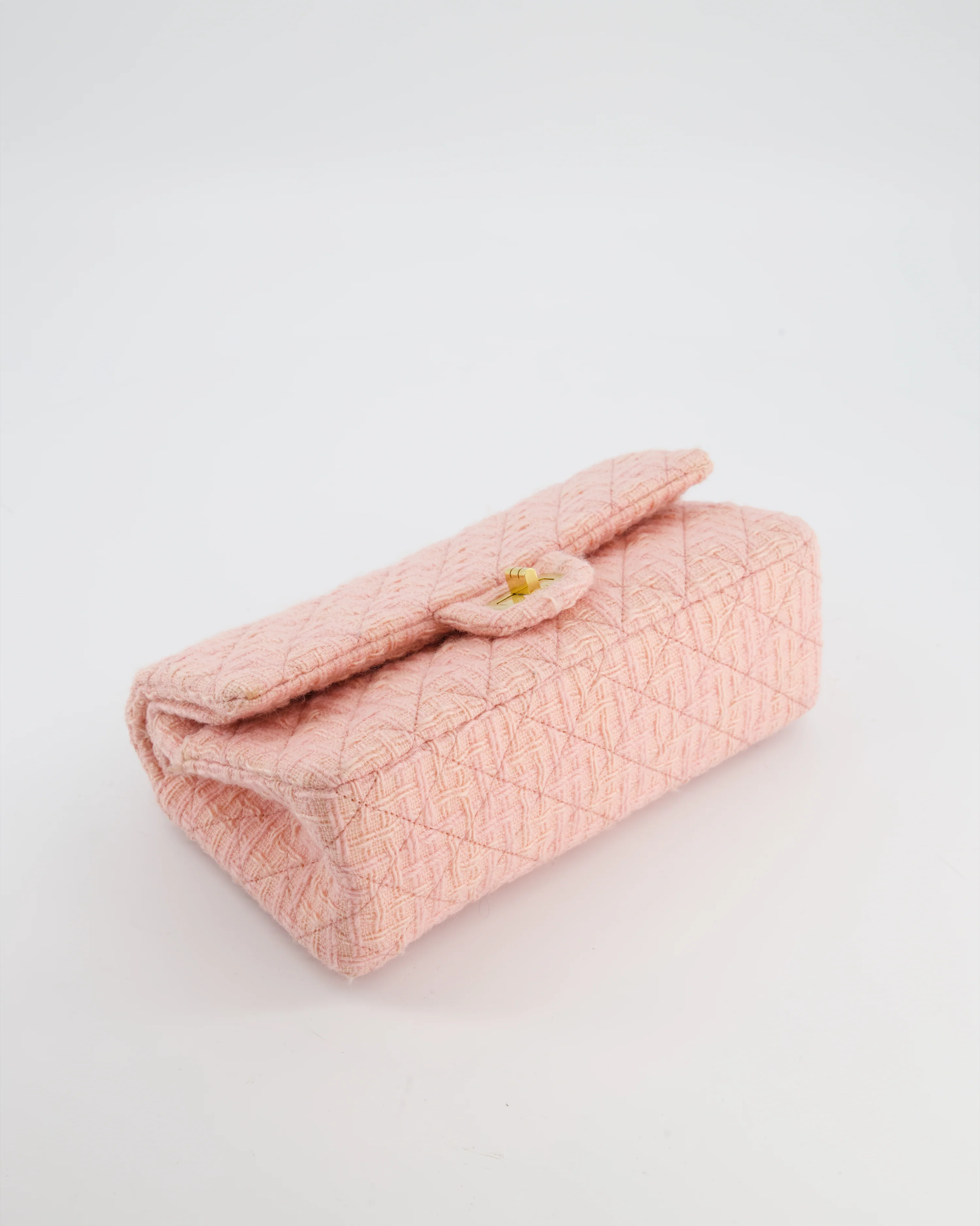 Chanel Pink Tweed Small Reissue 2.55 Double Flap Bag with Gold Hardware - Image 18