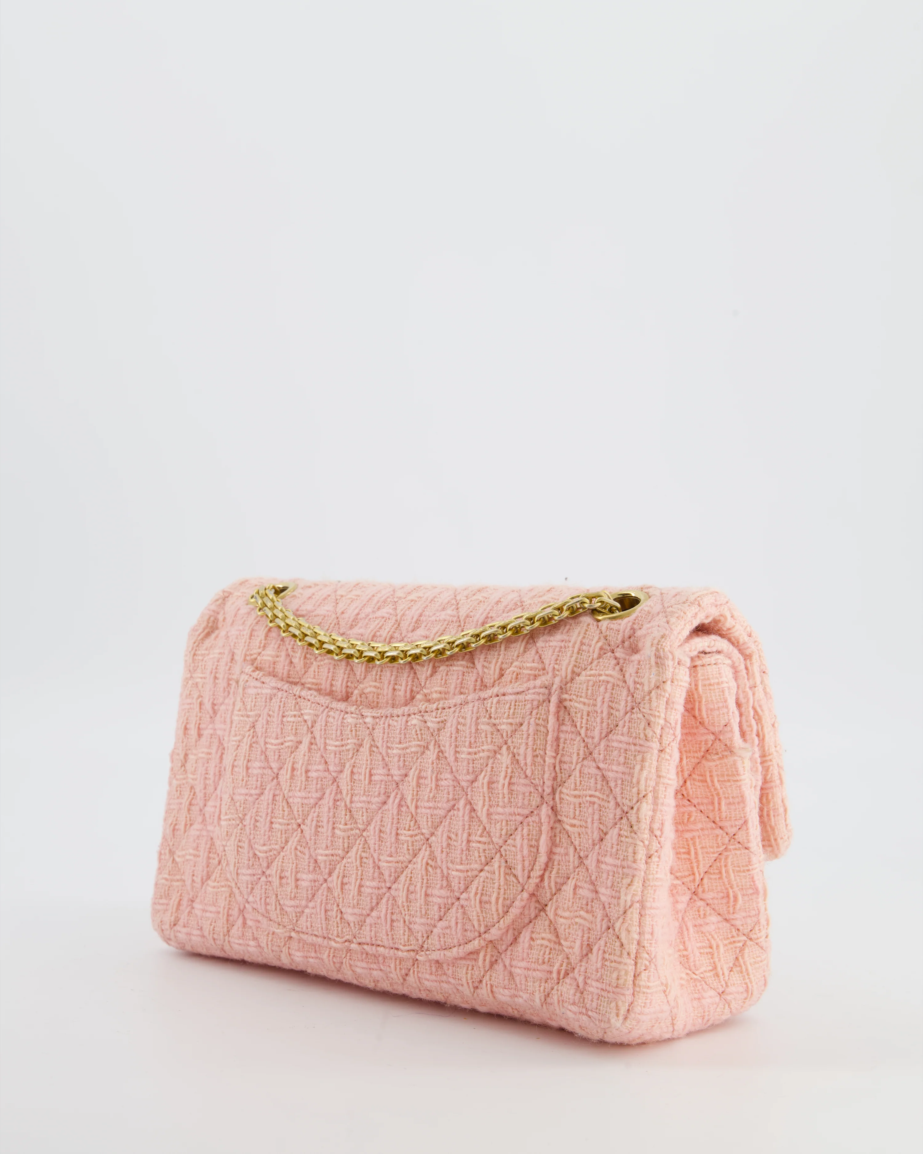 Chanel Pink Tweed Small Reissue 2.55 Double Flap Bag with Gold Hardware - Image 7