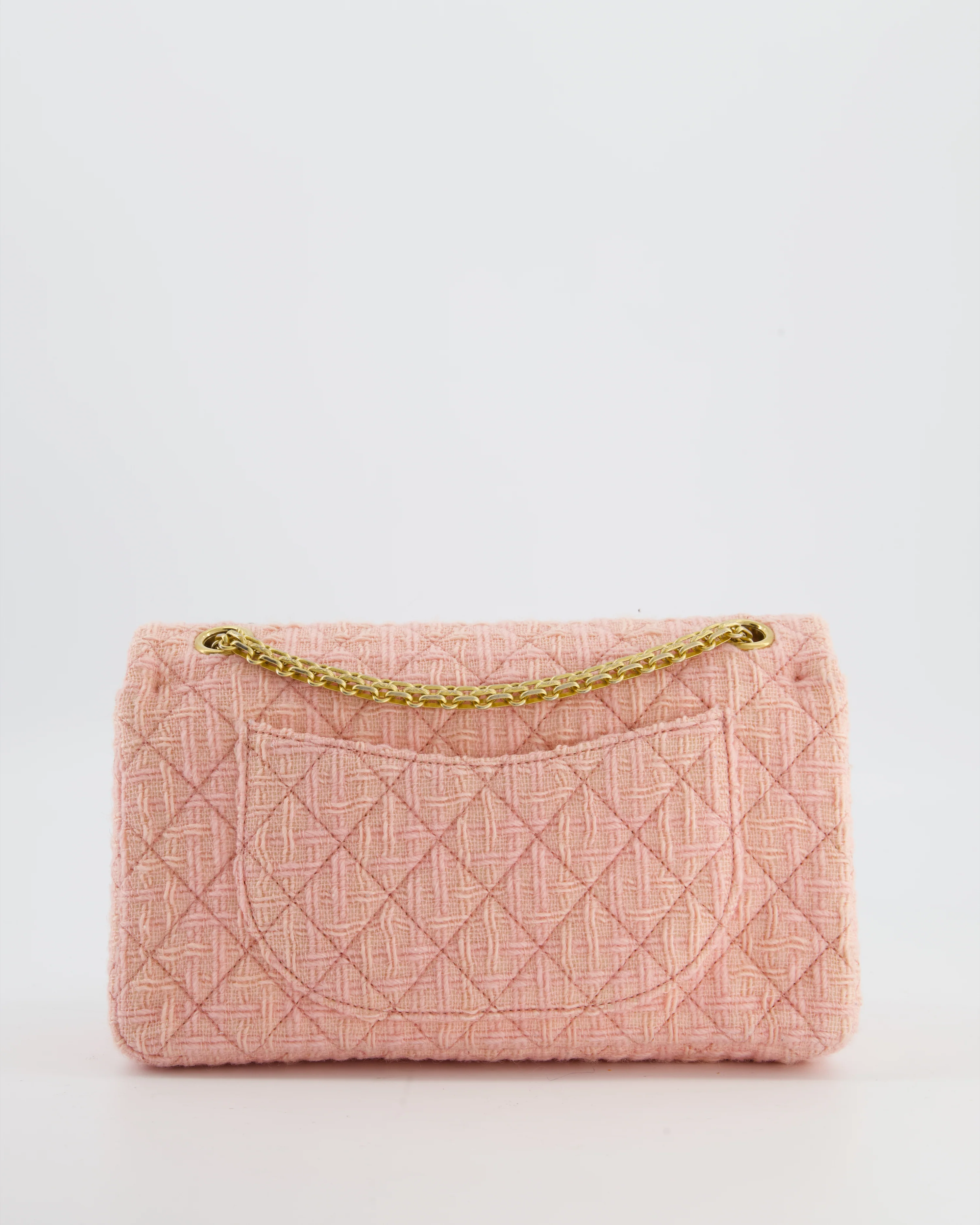 Chanel Pink Tweed Small Reissue 2.55 Double Flap Bag with Gold Hardware - Image 8