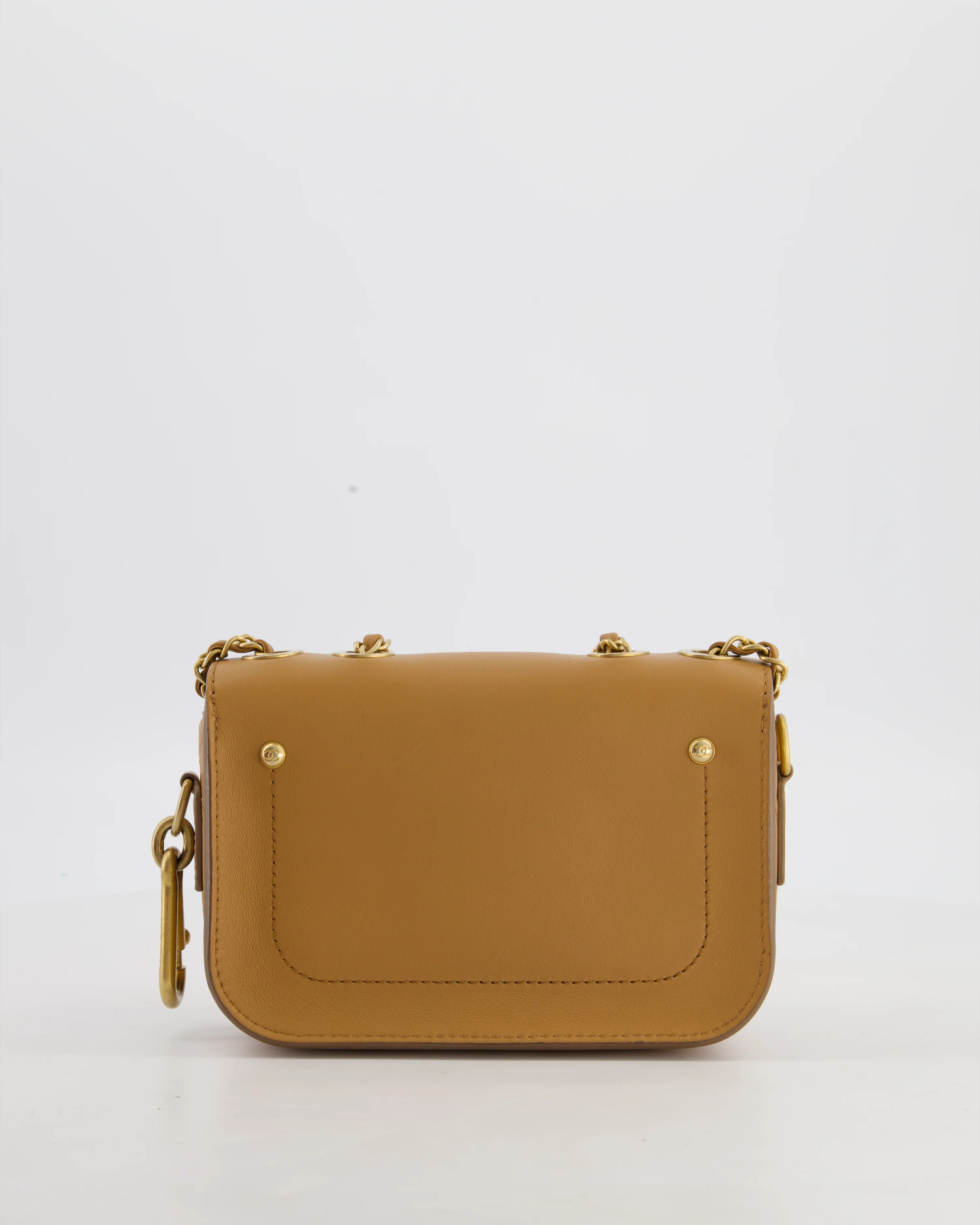 Chanel Caramel Quilted Multi Pouch Mini Flap Bag with Coin Purse in Lambskin Leather with Brushed Gold Hardware - Image 7