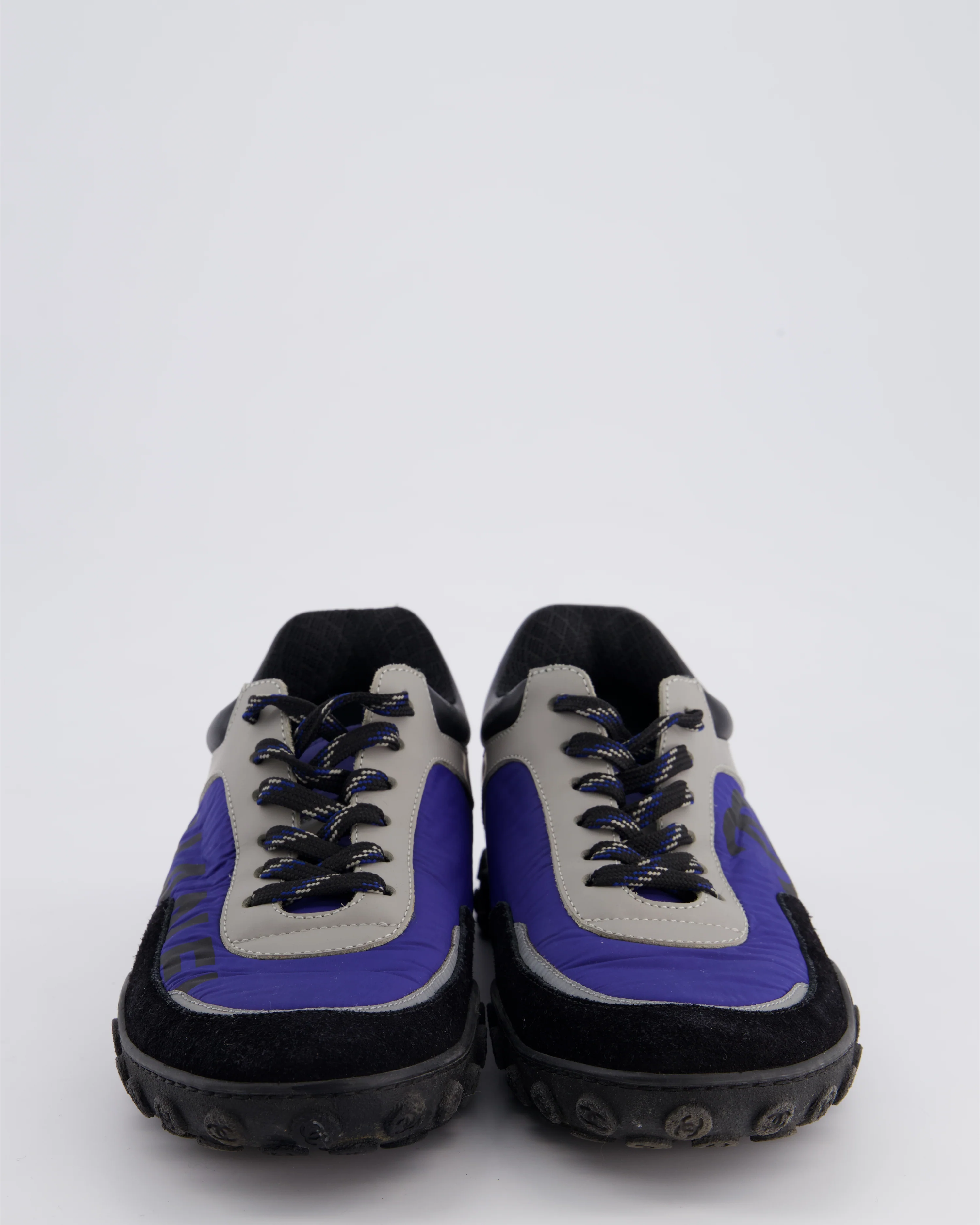 Chanel Black and Blue Nylon Trainers Size EU 38 - Image 4