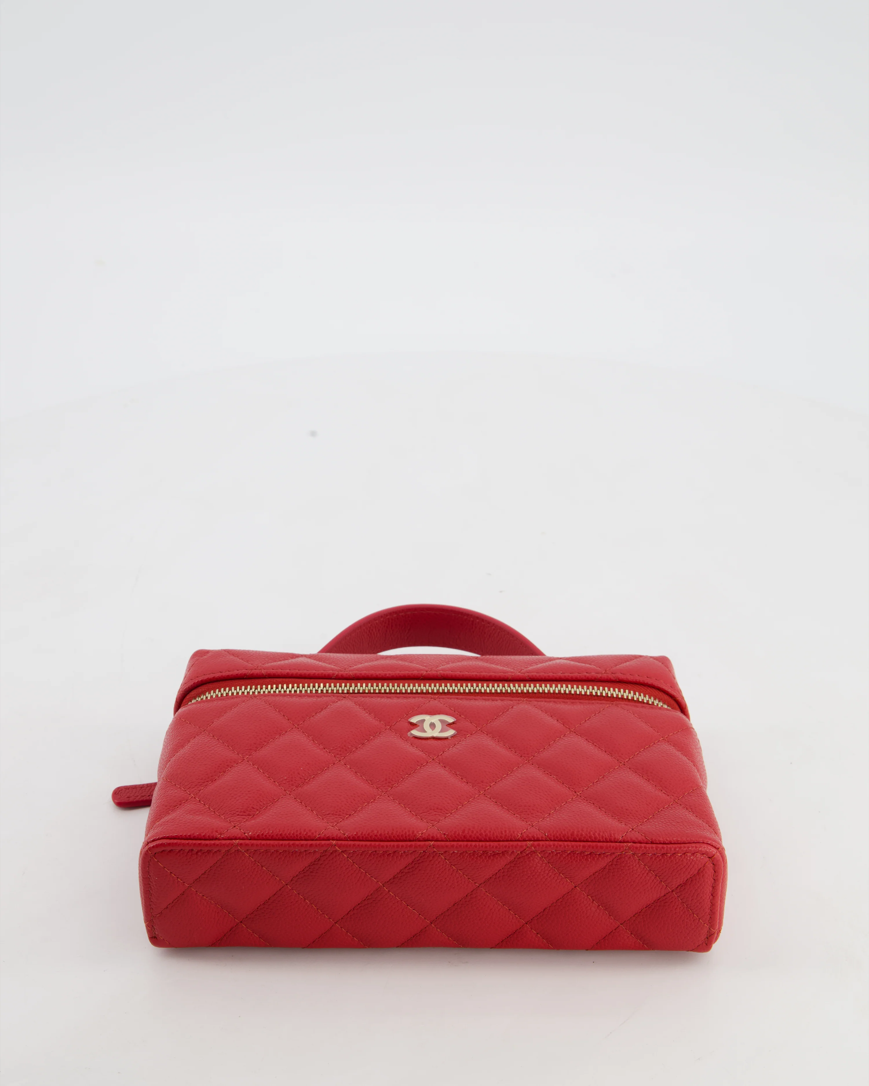 Chanel Red Long Vanity Case Bag in Caviar Leather with Champagne Gold Hardware - Image 20