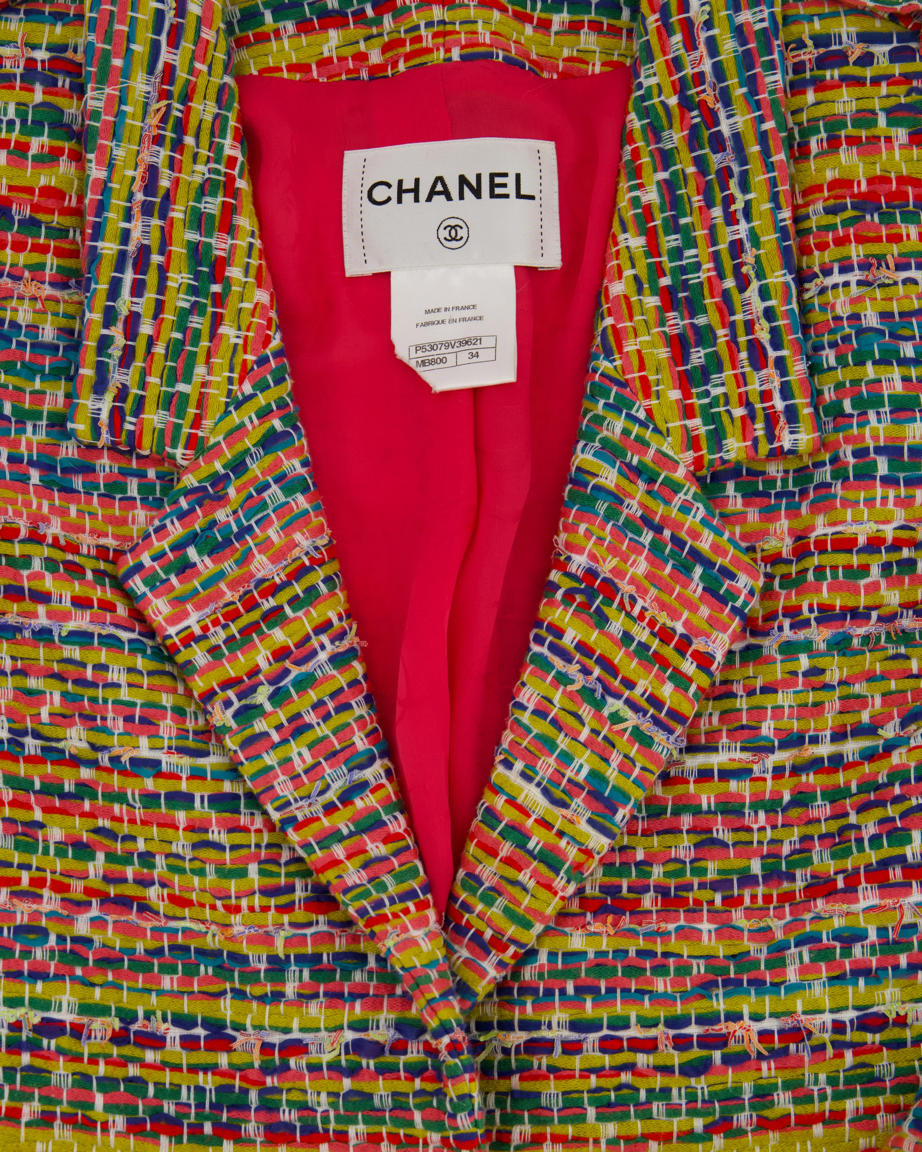 Chanel Resort 2016 Multicolour Tweed Single Breasted Blazer Size FR 34 (UK 6) - Image 10