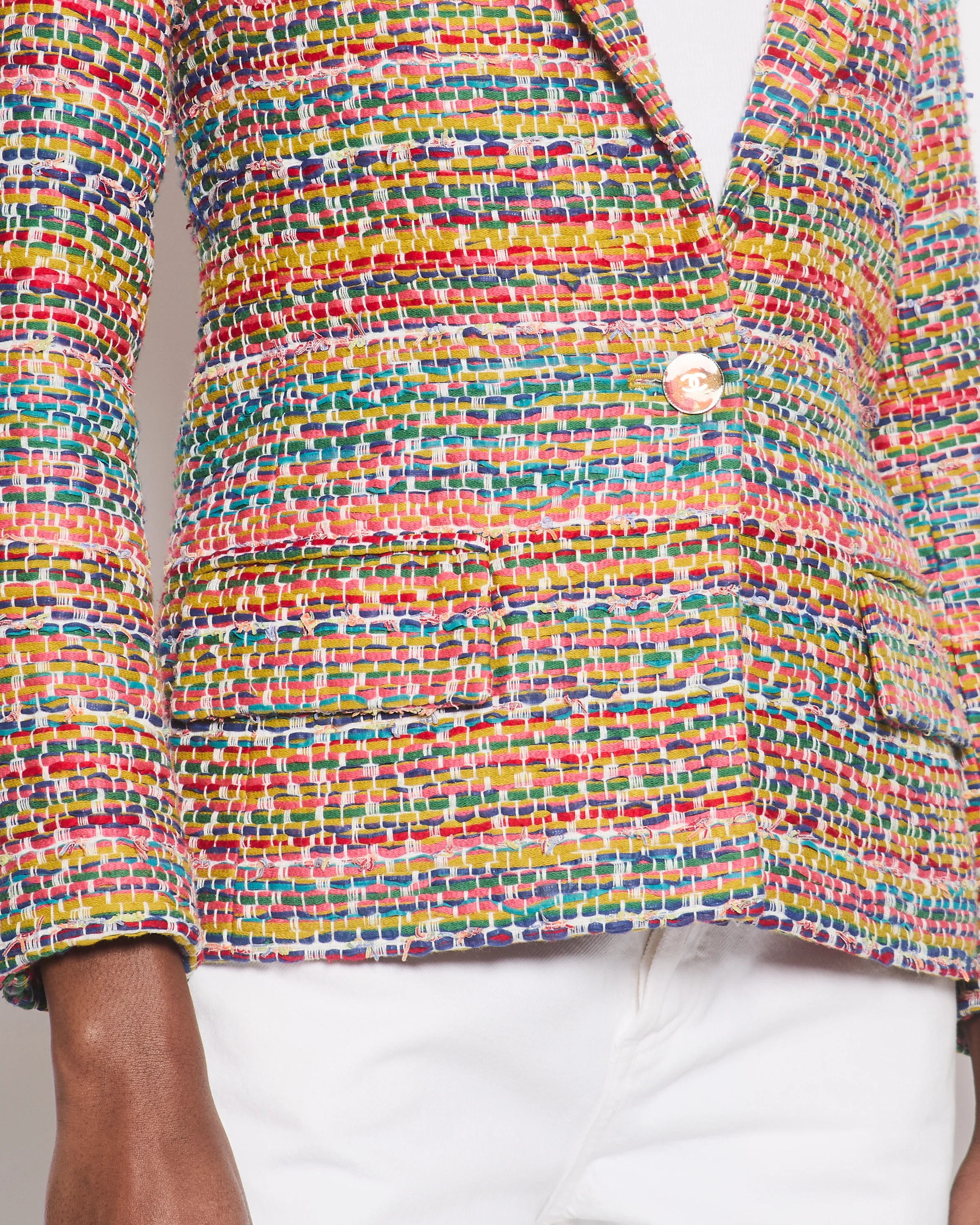 Chanel Resort 2016 Multicolour Tweed Single Breasted Blazer Size FR 34 (UK 6) - Image 4