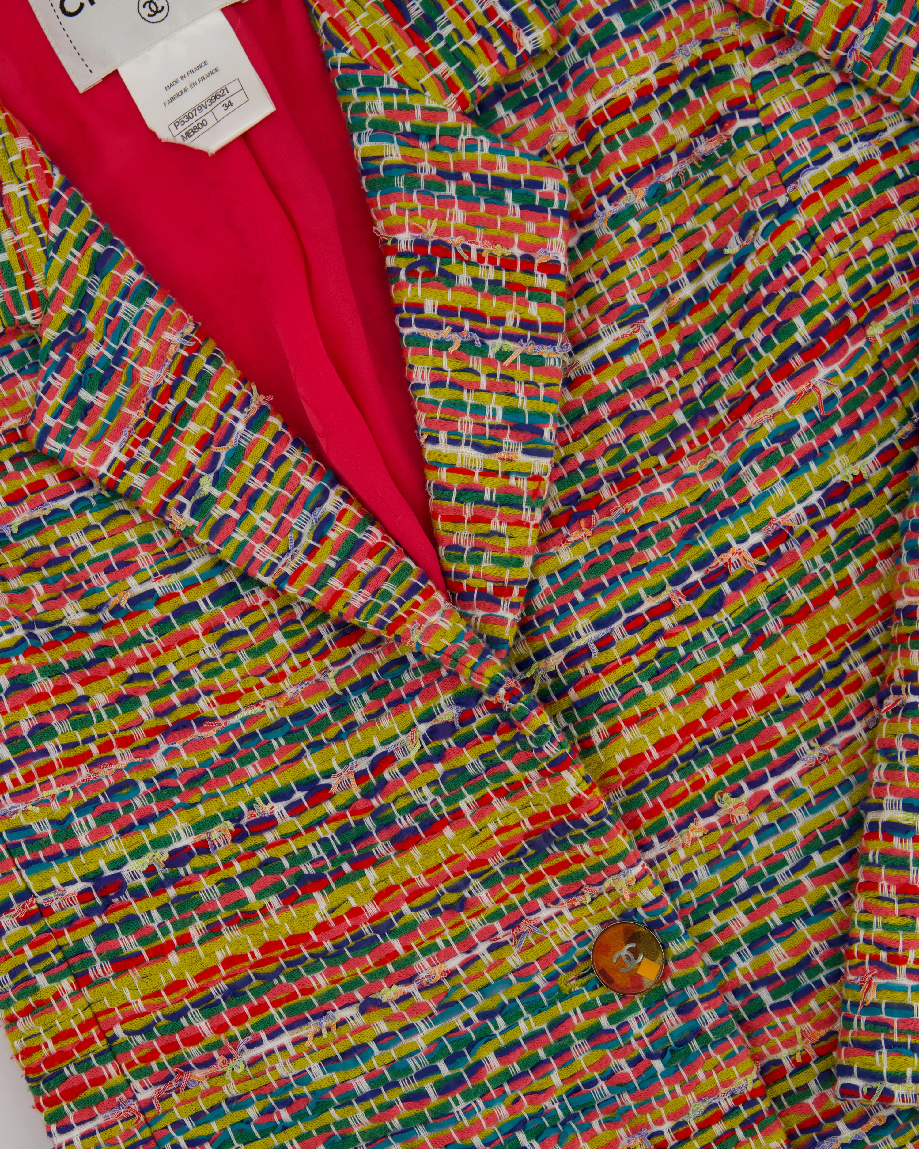 Chanel Resort 2016 Multicolour Tweed Single Breasted Blazer Size FR 34 (UK 6) - Image 9