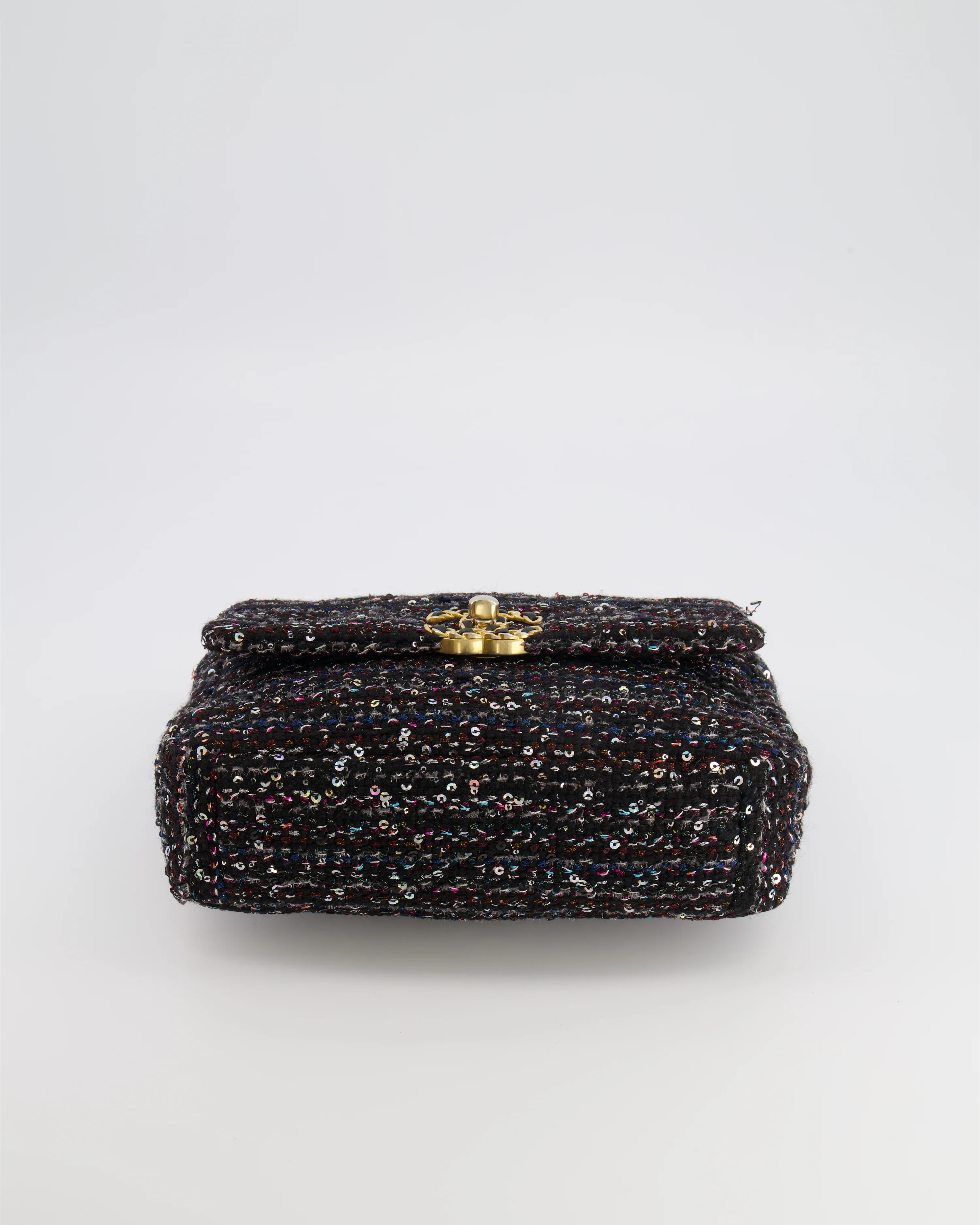 Chanel Small 19 Flap Bag in Black Tweed and Multicolour Sequins with Mixed Hardware - Image 20
