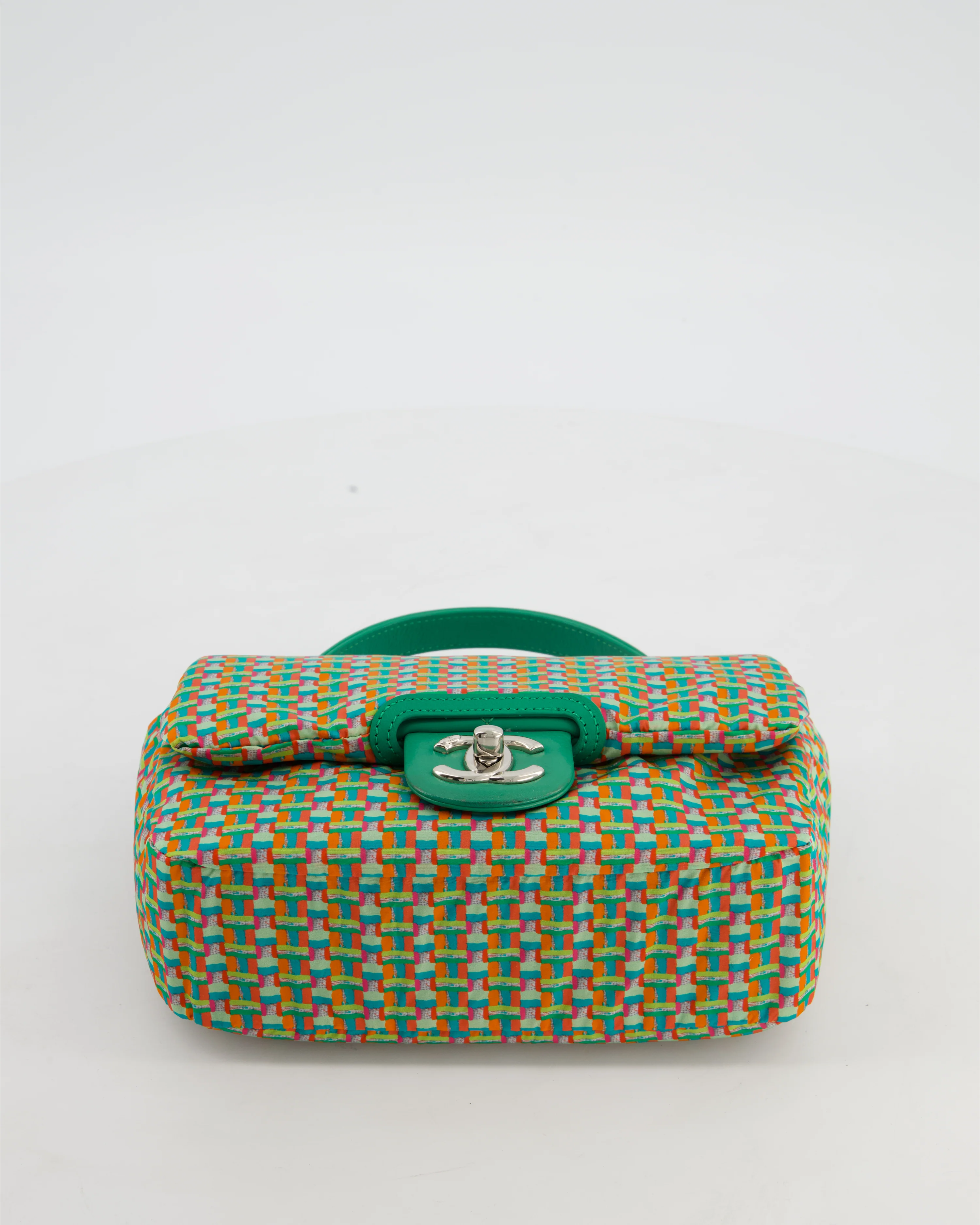 Chanel Small Coco Rain Flap Bag in Green Quilted Lambskin Leather & Fabric with Silver Hardware with Removable Rain Cover - Image 18