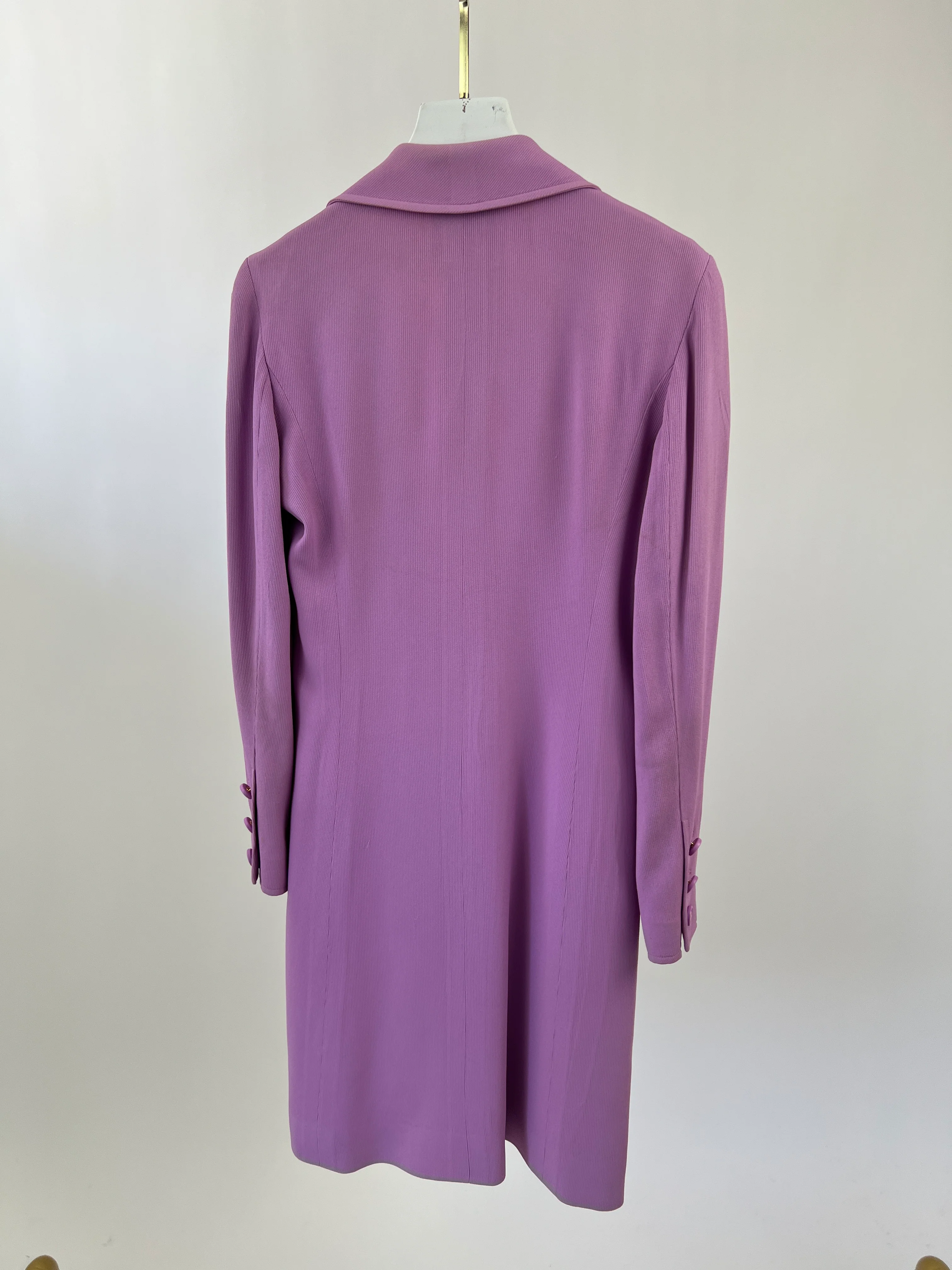 Chanel Vintage 97/P Lilac Longline Blazer with CC Button Detail Size FR 38 (UK 10) - Image 15