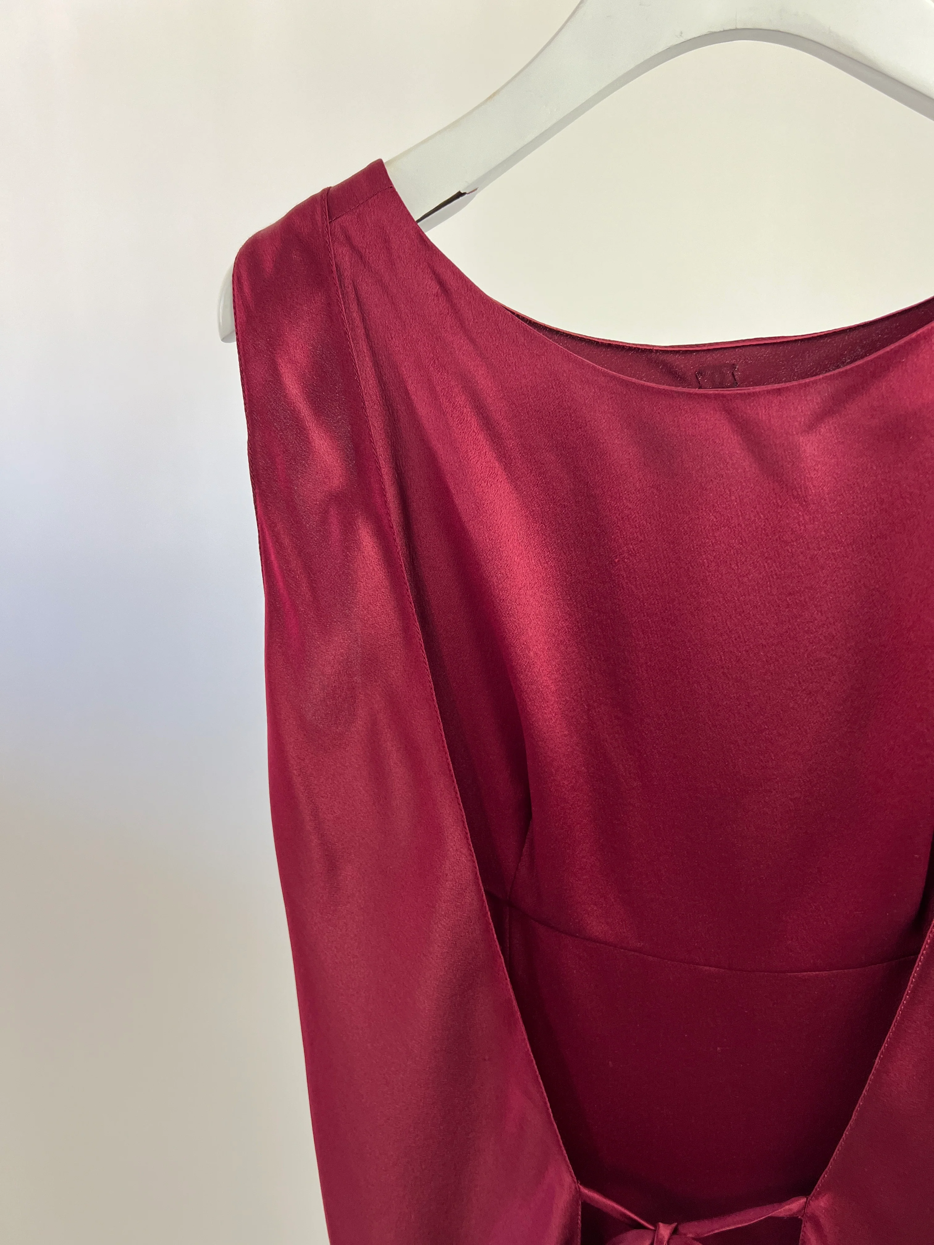 Chanel Vintage 98A Burgundy Silk Wrap Dress Size FR 38 ( UK 10) - Image 14