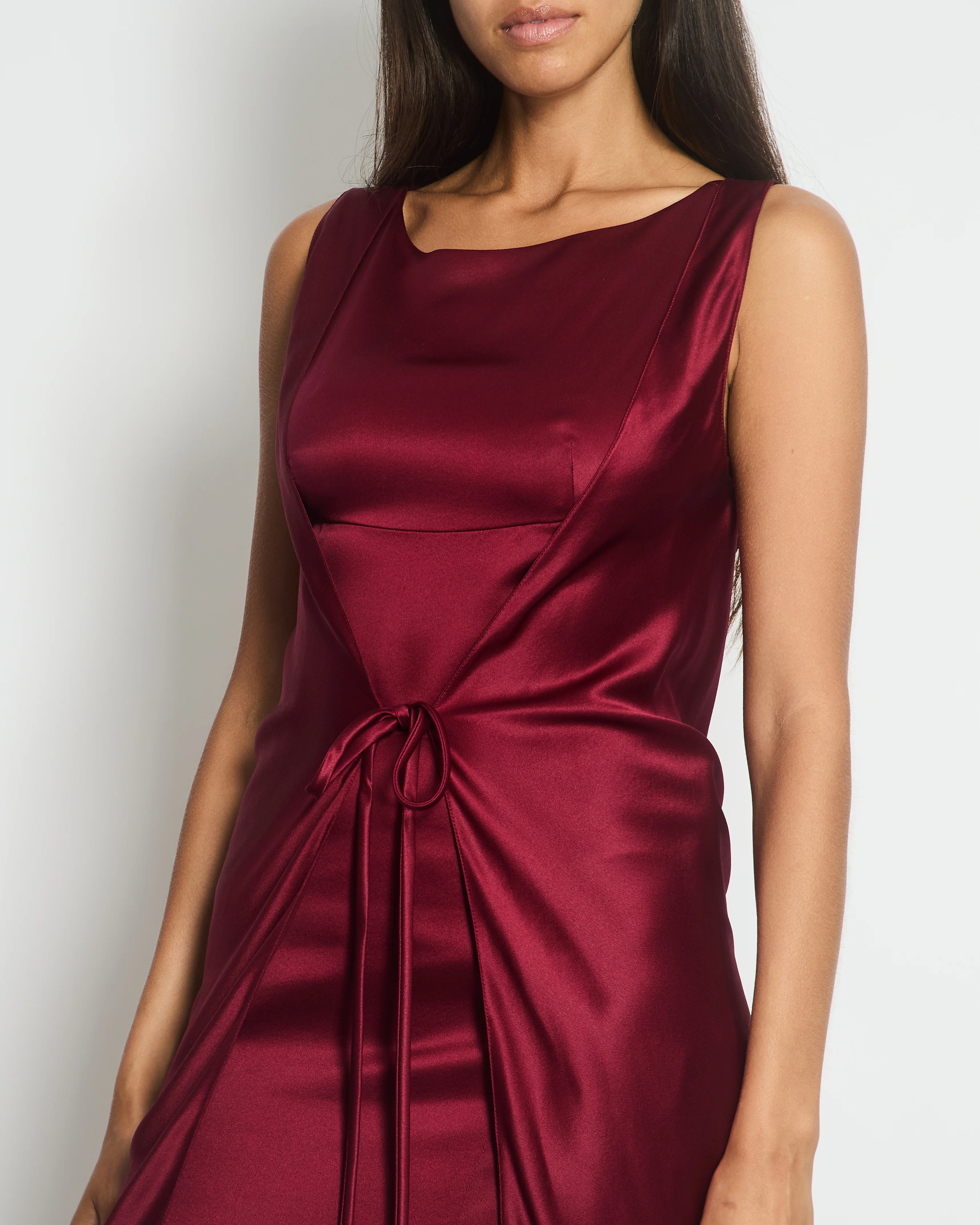 Chanel Vintage 98A Burgundy Silk Wrap Dress Size FR 38 ( UK 10) - Image 2