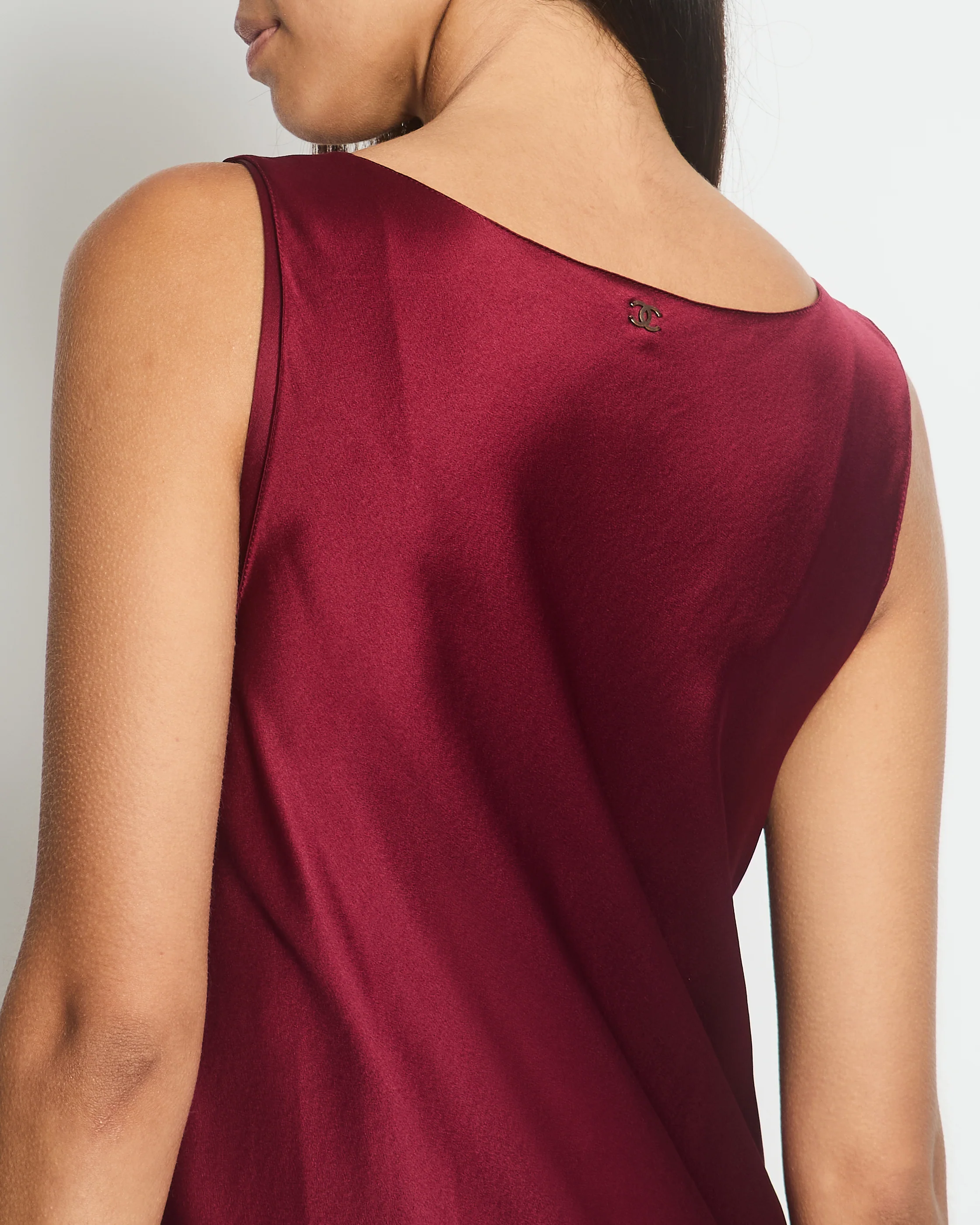 Chanel Vintage 98A Burgundy Silk Wrap Dress Size FR 38 ( UK 10) - Image 6