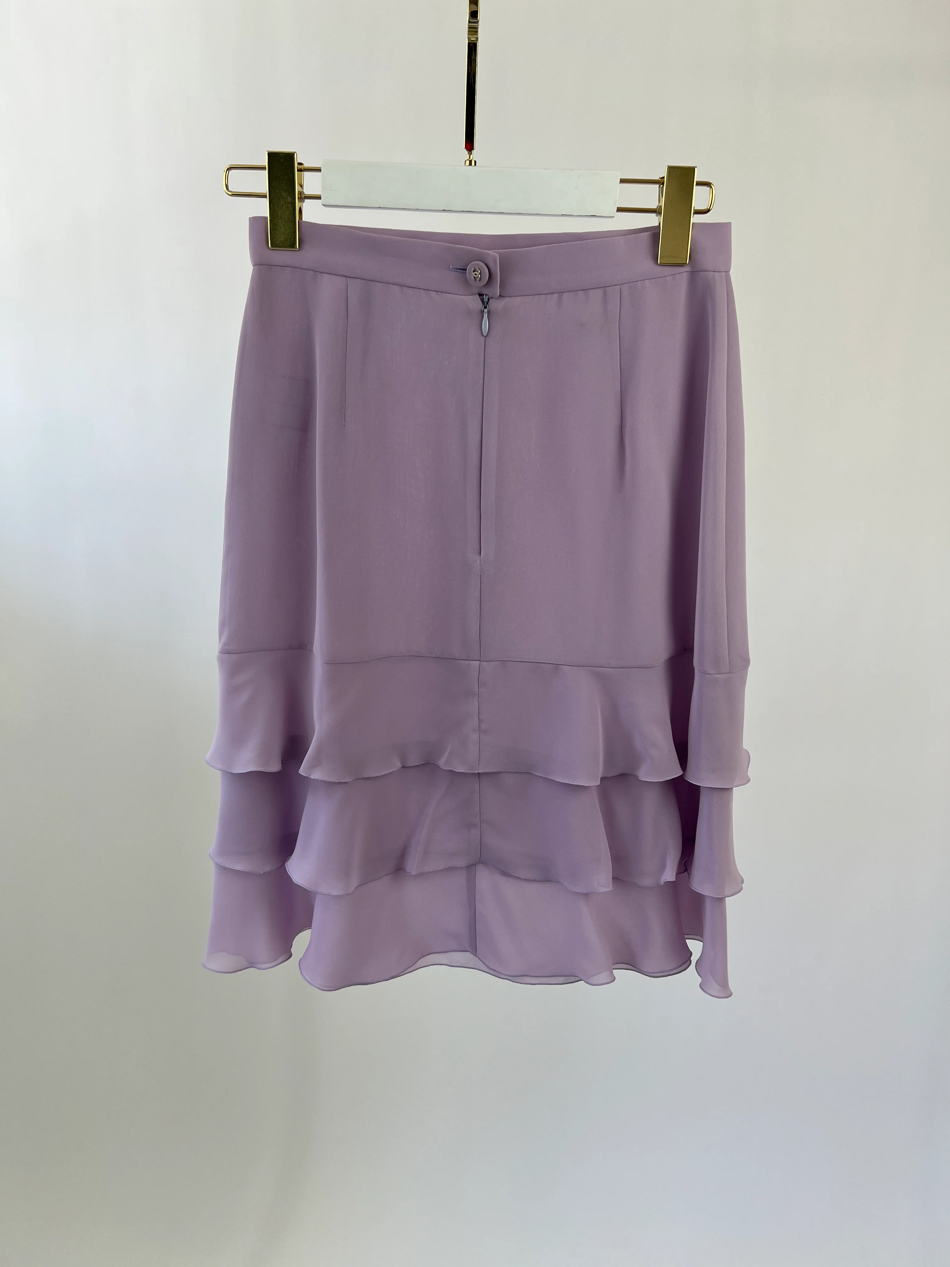 *HOT VINTAGE* Chanel Vintage 98C Lilac Tiered Midi Skirt Size FR 38 (UK 10) - Image 8