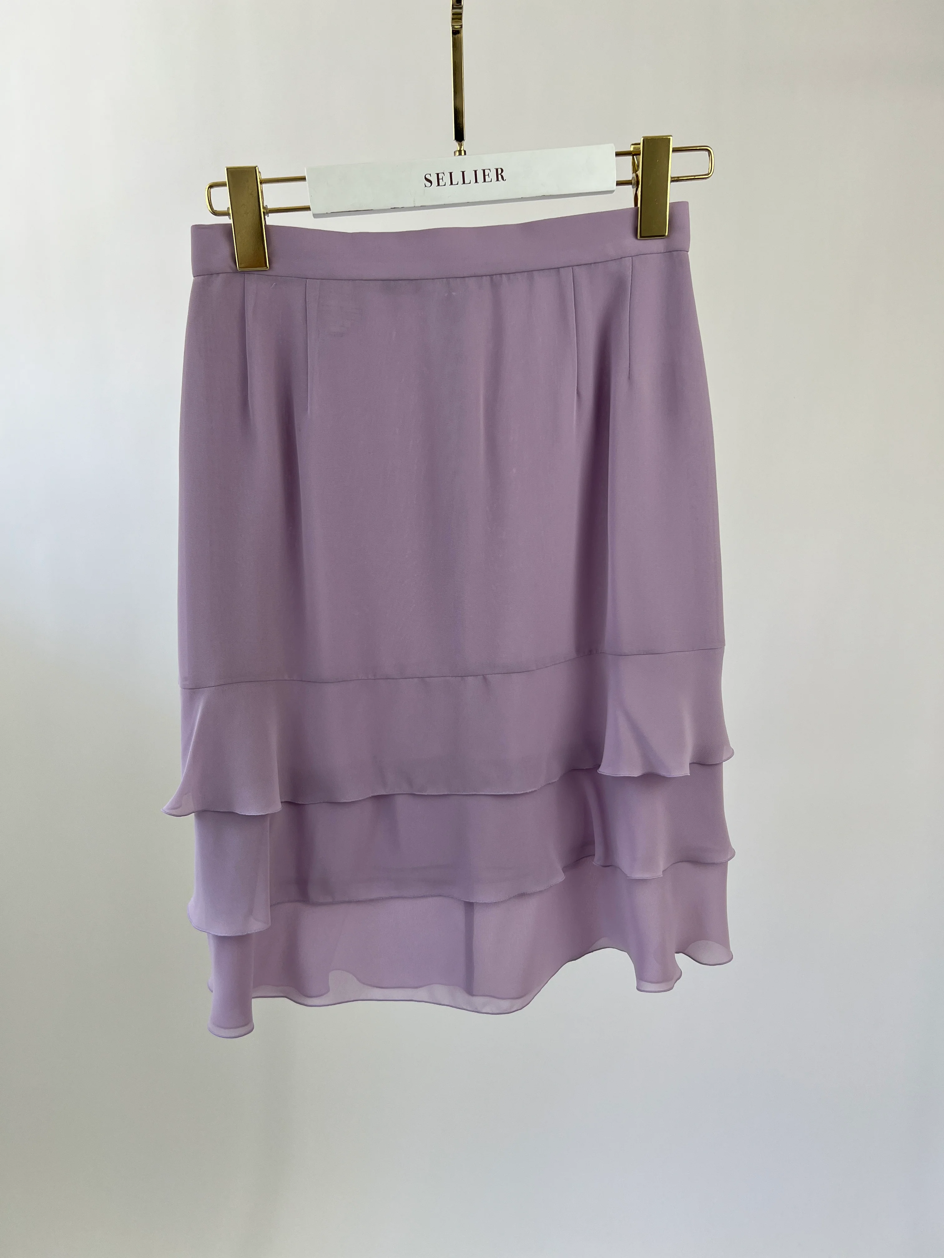 *HOT VINTAGE* Chanel Vintage 98C Lilac Tiered Midi Skirt Size FR 38 (UK 10) - Image 9