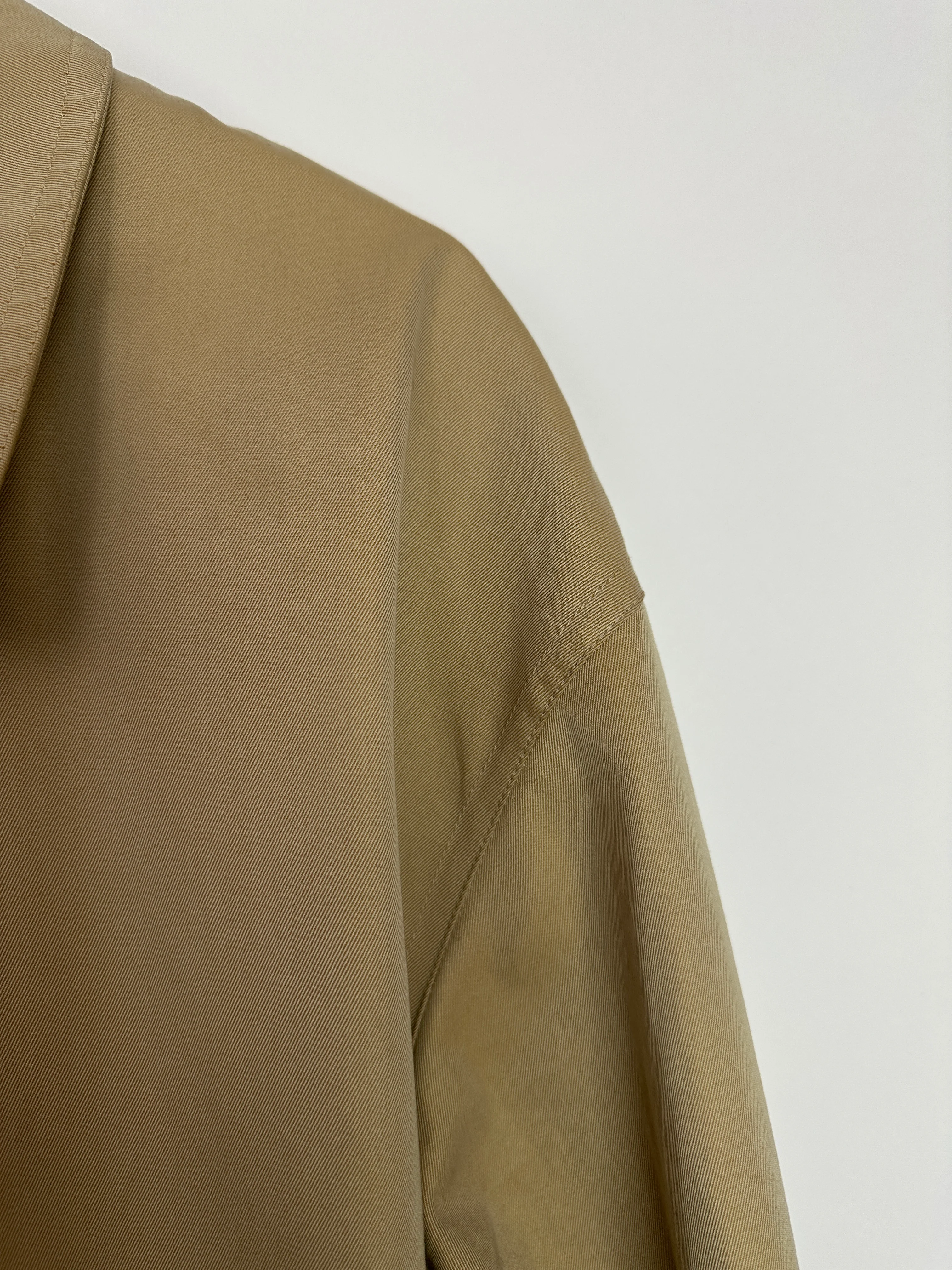 Chanel Vintage 99P Beige Cotton Long Line Belted Trench Coat with Collar and Silver Logo Zip Size FR 40 (UK 12) - Image 11