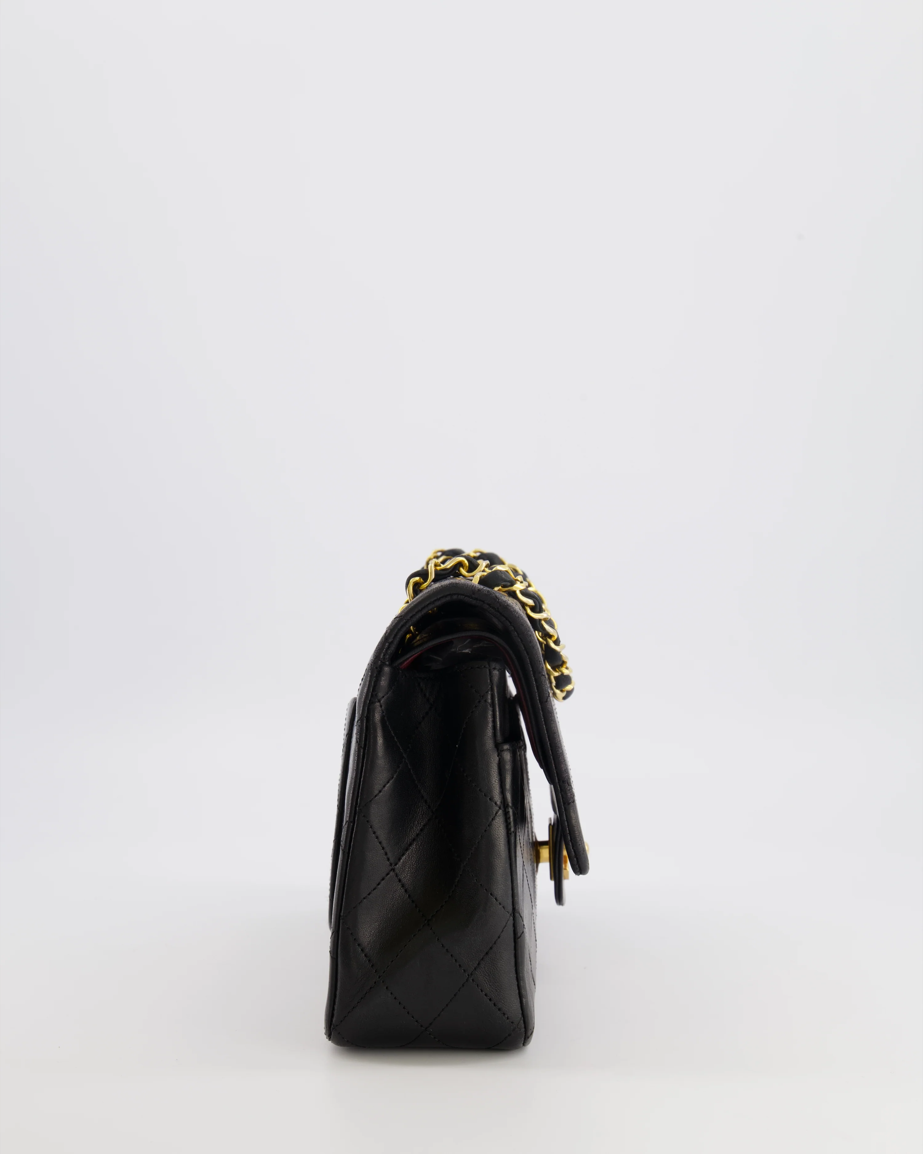 Chanel Vintage Black Classic Medium Double Flap Bag in Lambskin Leather with 24k Gold Hardware - Image 8