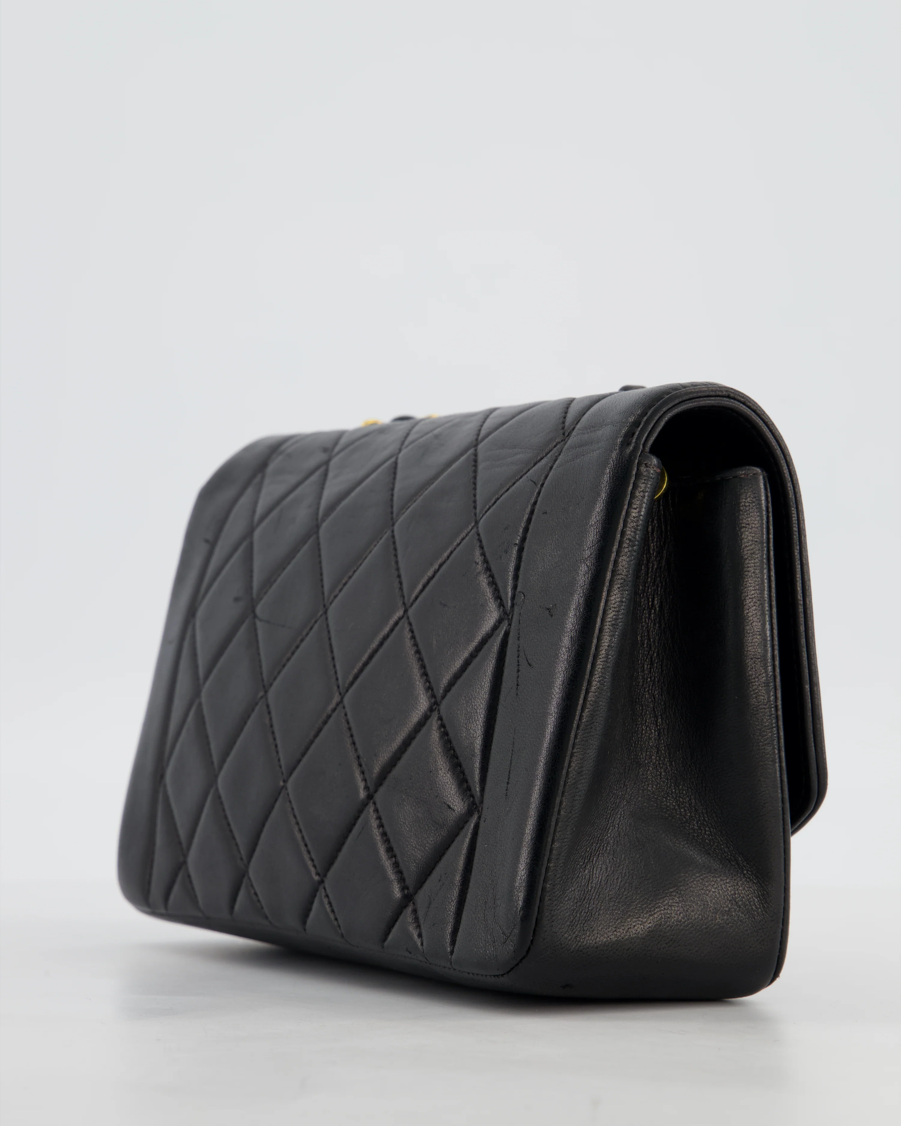 Chanel Vintage Black Small Diana Flap Bag in Lambskin Leather with 24K Gold Hardware - Image 13