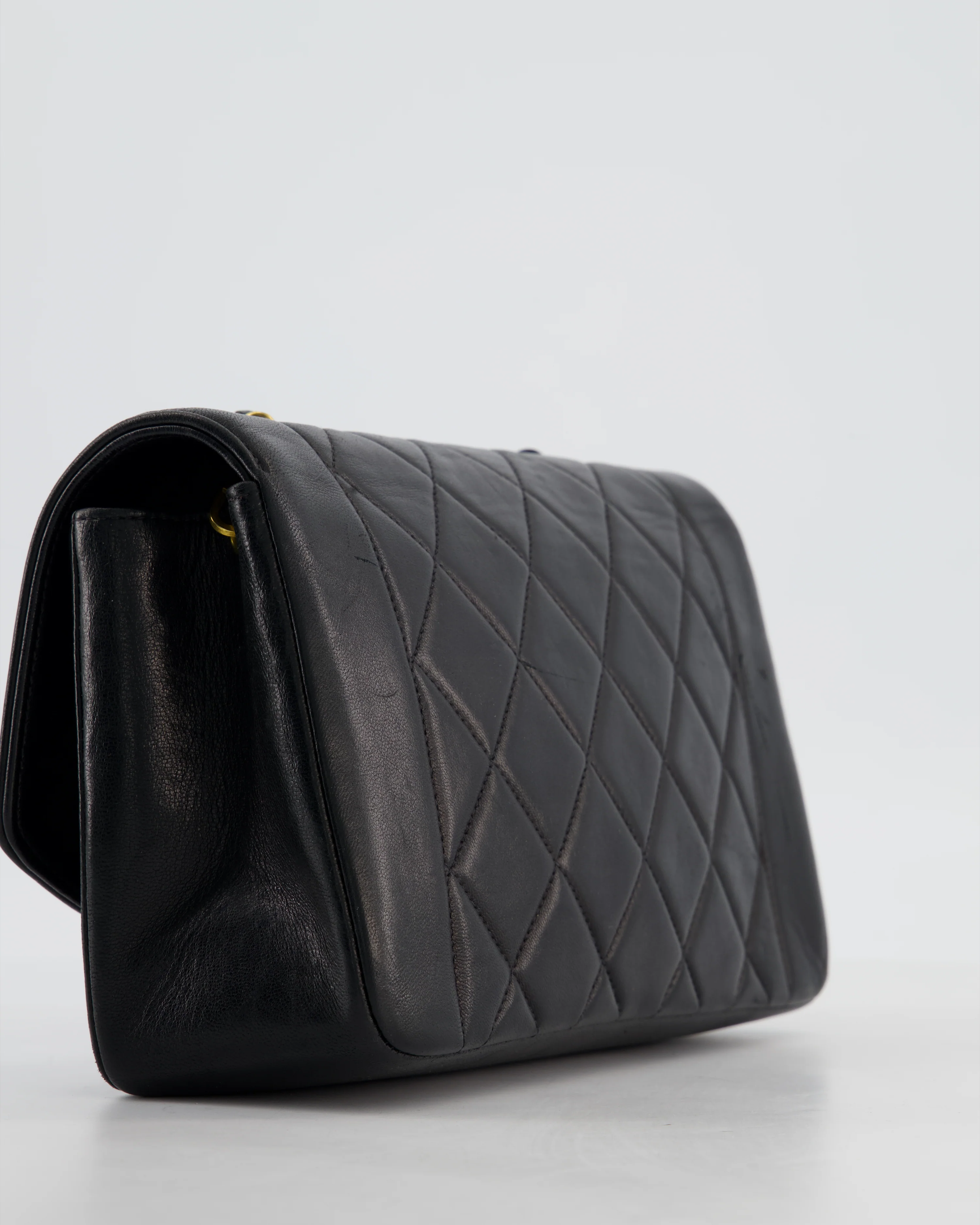 Chanel Vintage Black Small Diana Flap Bag in Lambskin Leather with 24K Gold Hardware - Image 14