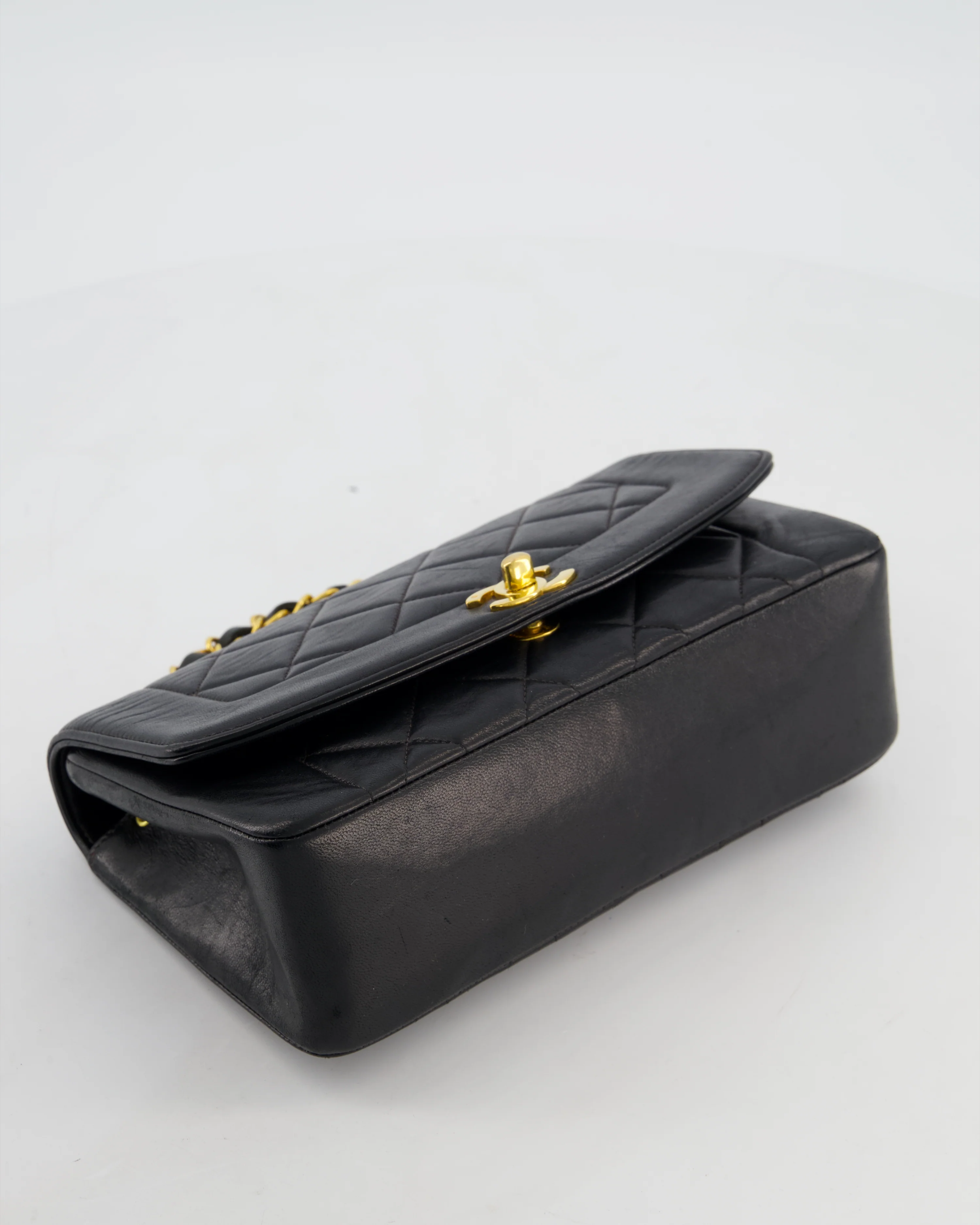 Chanel Vintage Black Small Diana Flap Bag in Lambskin Leather with 24K Gold Hardware - Image 18