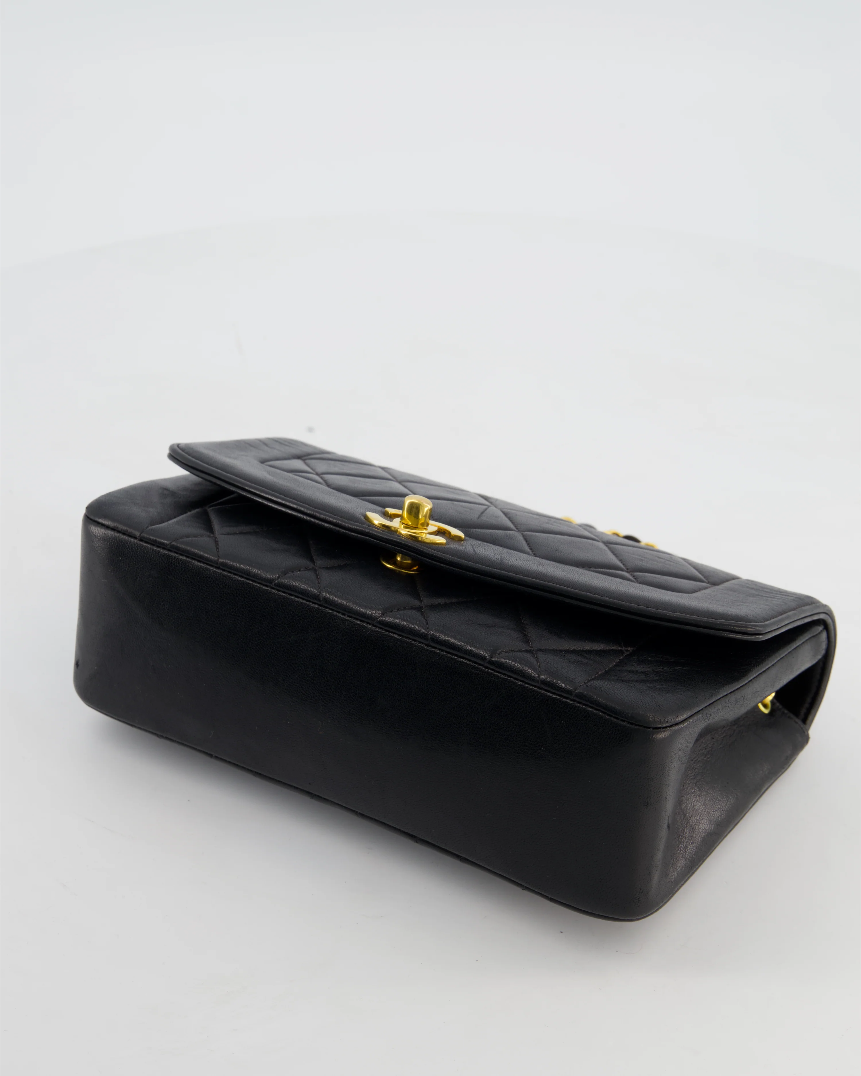 Chanel Vintage Black Small Diana Flap Bag in Lambskin Leather with 24K Gold Hardware - Image 20