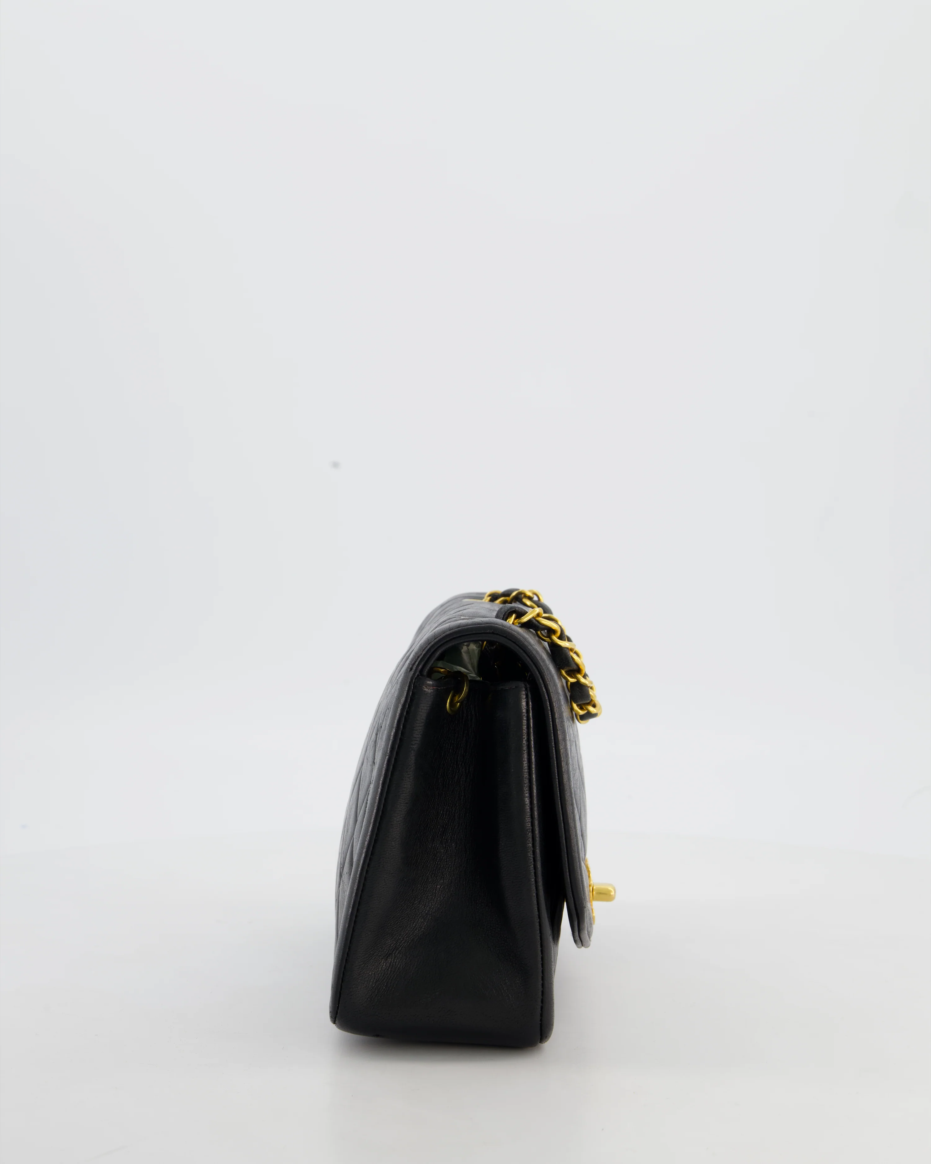 Chanel Vintage Black Small Diana Flap Bag in Lambskin Leather with 24K Gold Hardware - Image 5