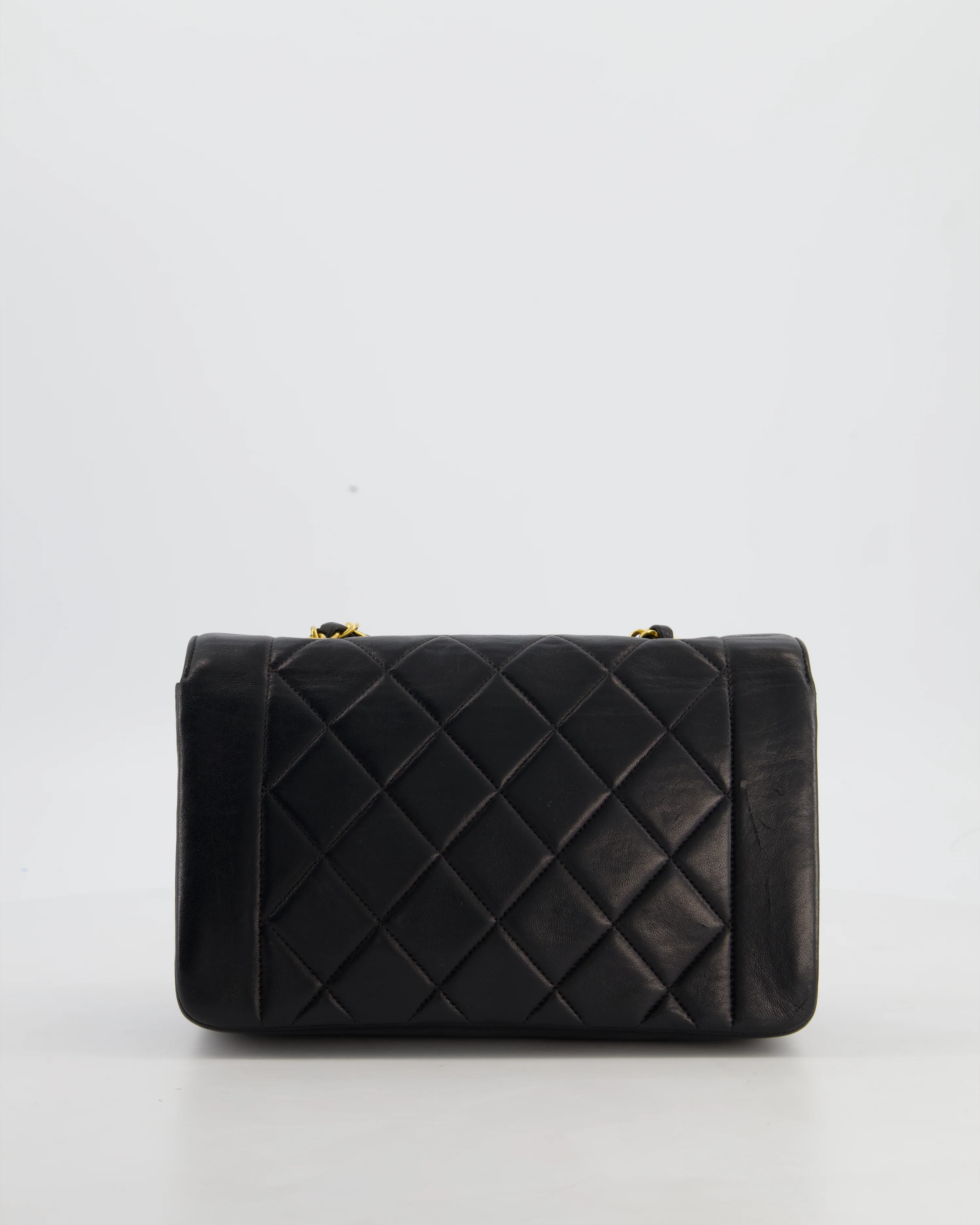 Chanel Vintage Black Small Diana Flap Bag in Lambskin Leather with 24K Gold Hardware - Image 7