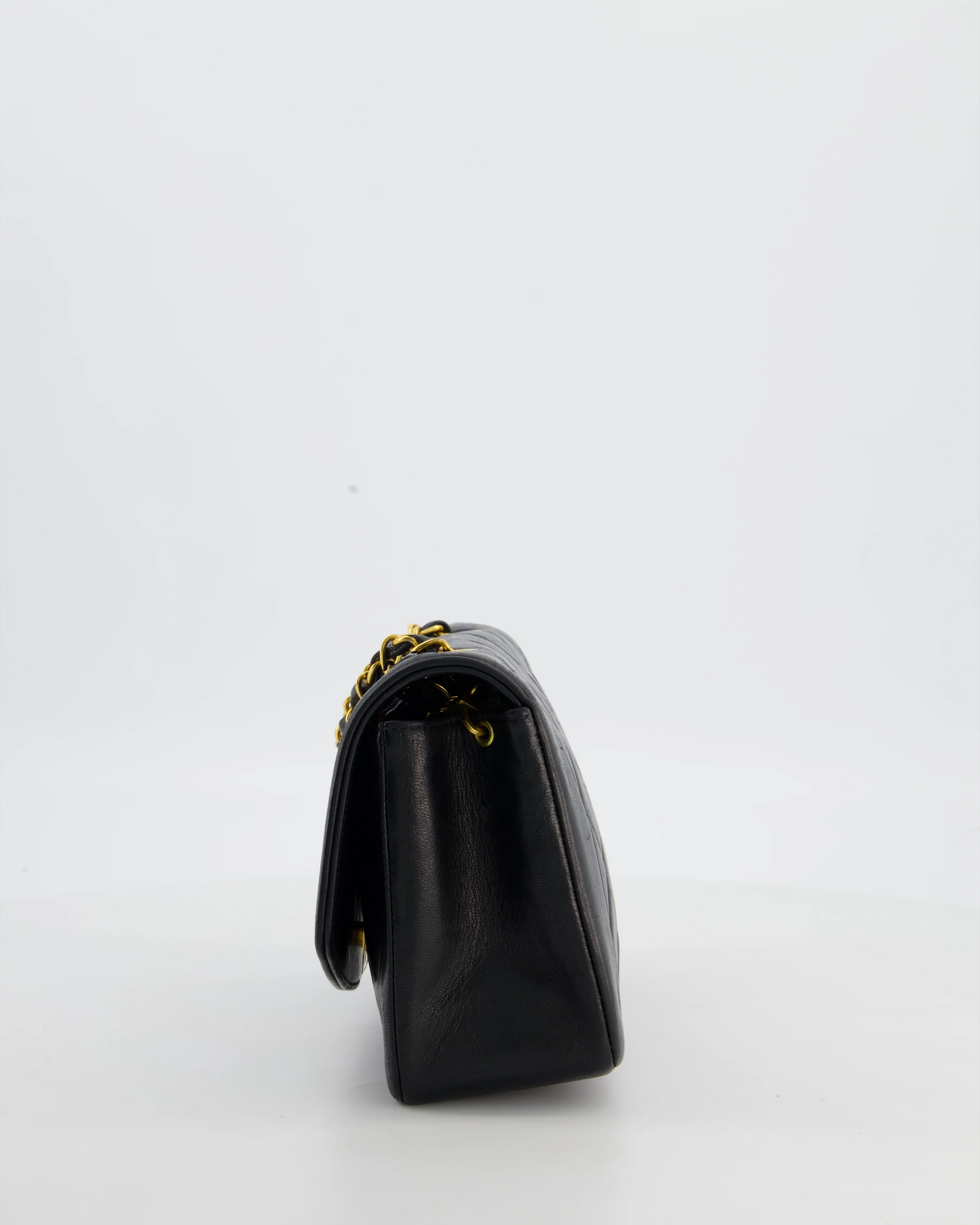 Chanel Vintage Black Small Diana Flap Bag in Lambskin Leather with 24K Gold Hardware - Image 9