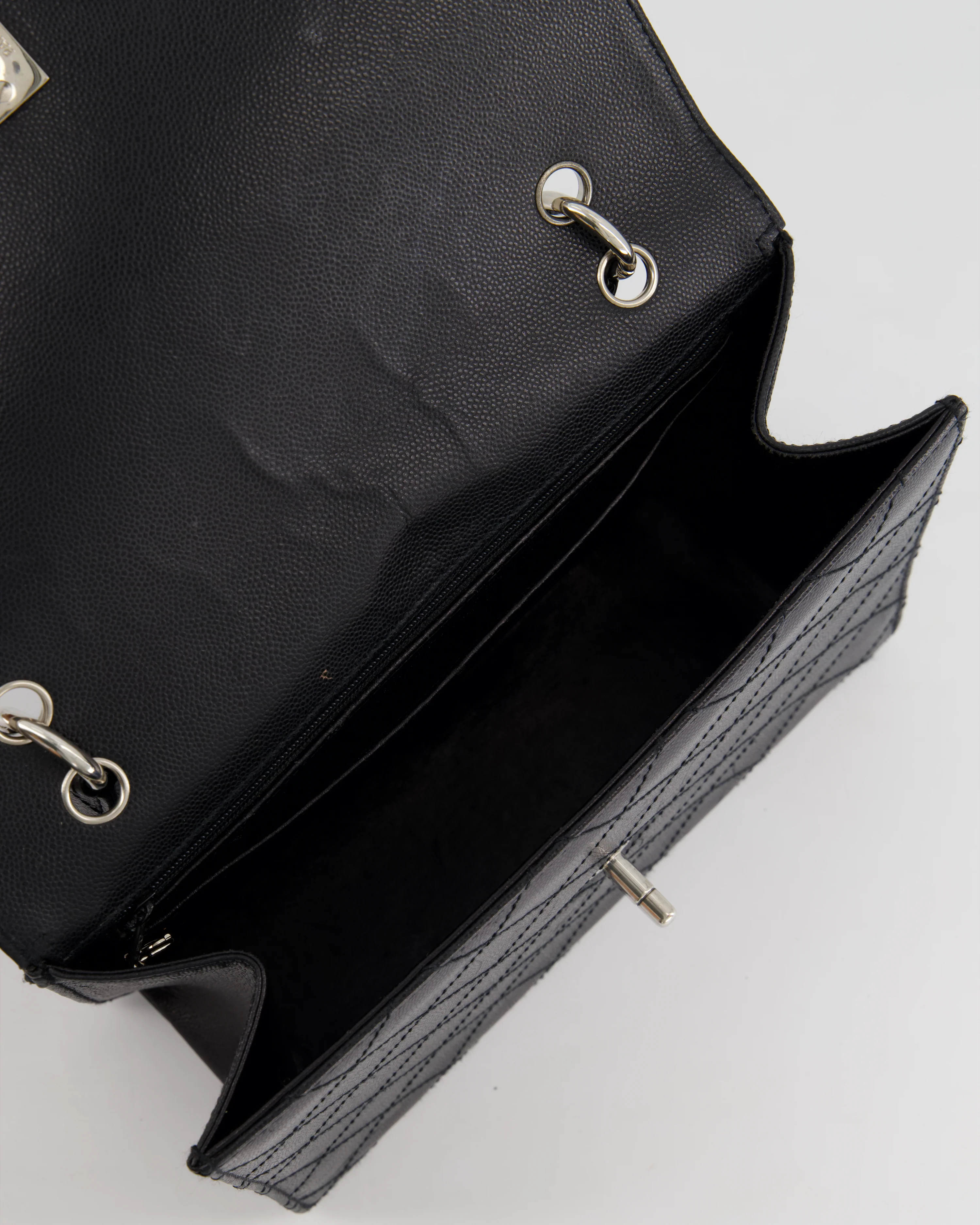 Chanel Vintage Black Top Handle Bag in Caviar Leather with Silver Hardware - Image 17