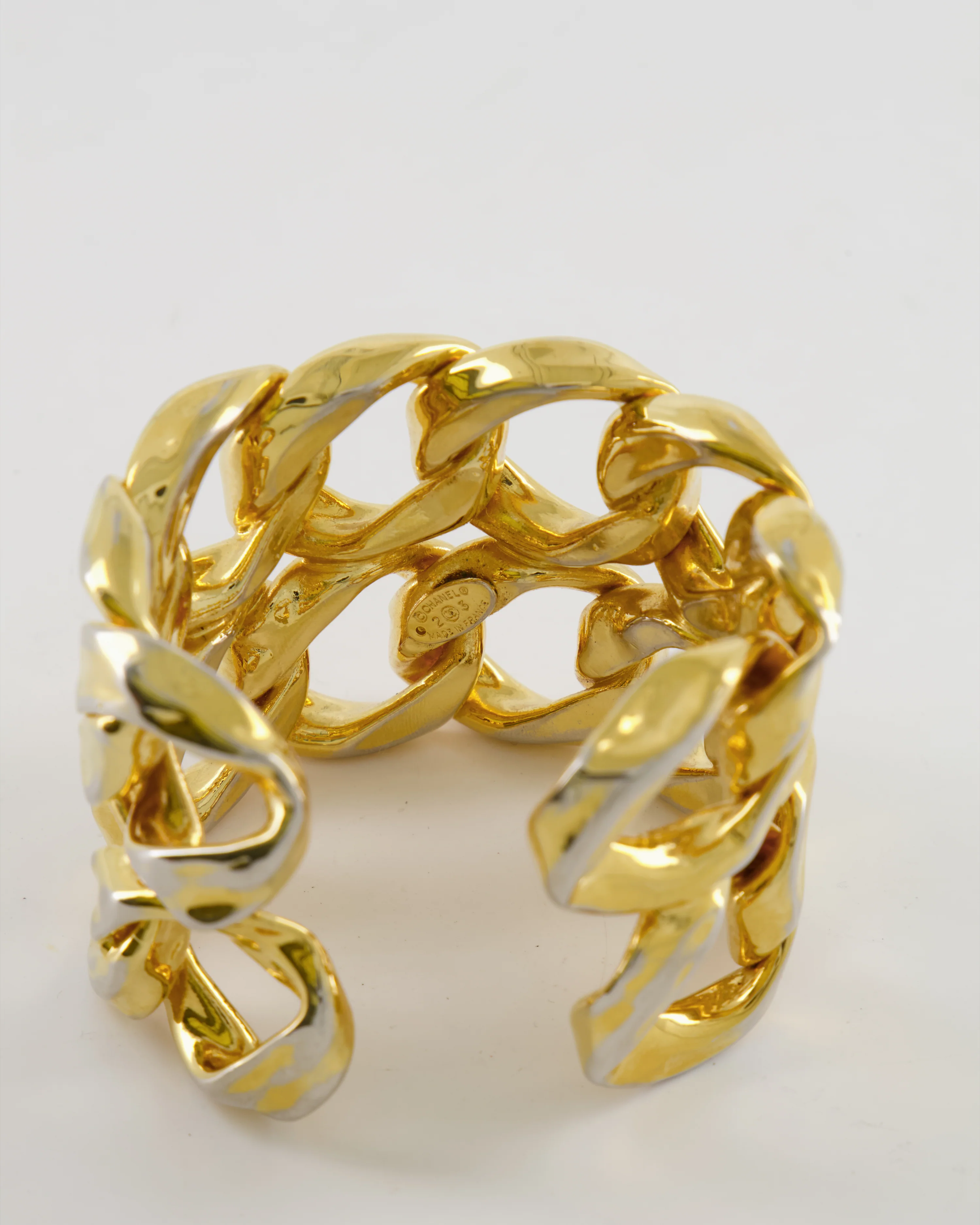 Chanel 2003 Vintage Shiny Gold Chain Bangle Bracelet - Image 6