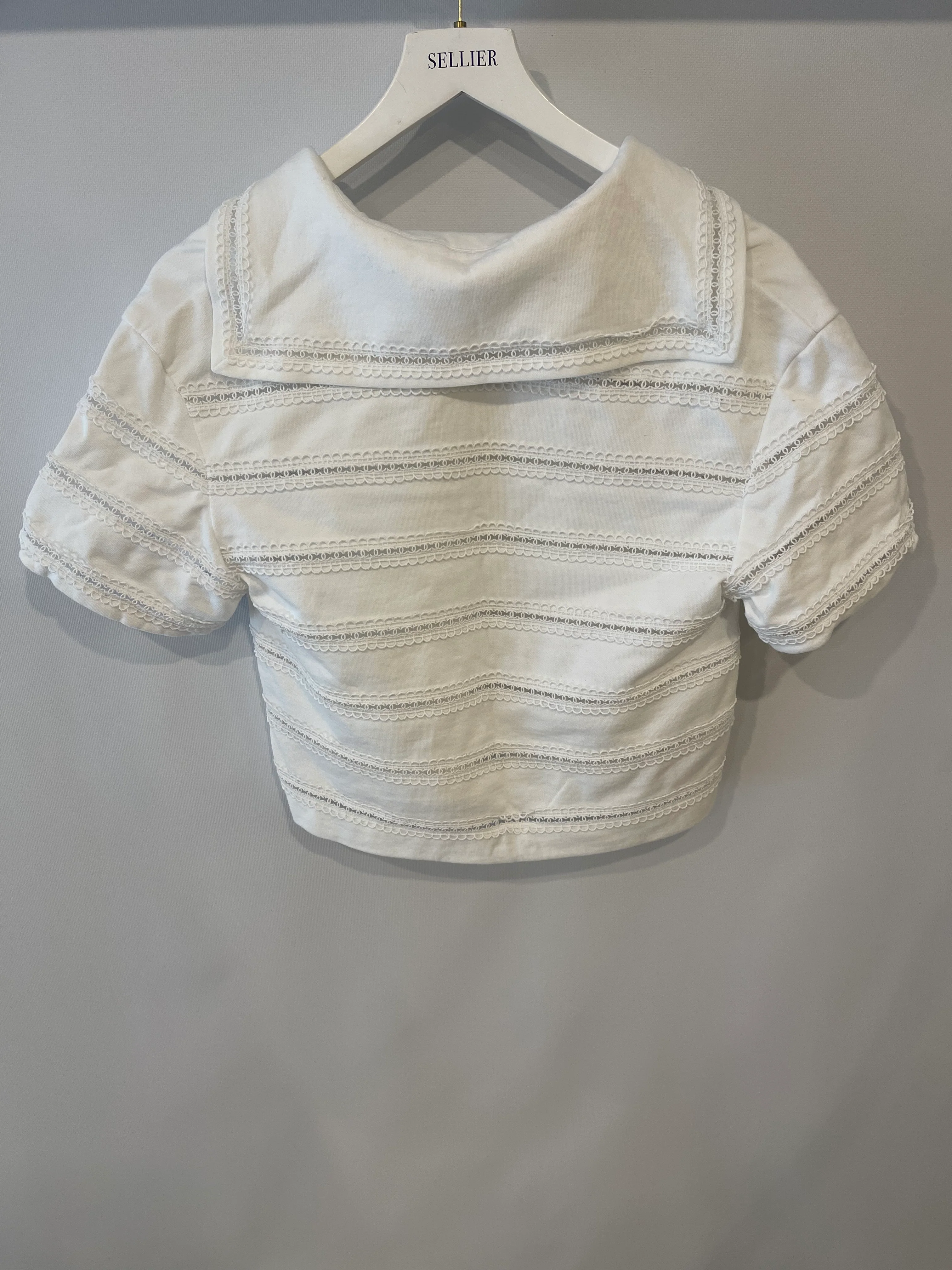 Chanel White Blouse with CC Logo Embroideries Size FR 34 (UK 6) - Image 9