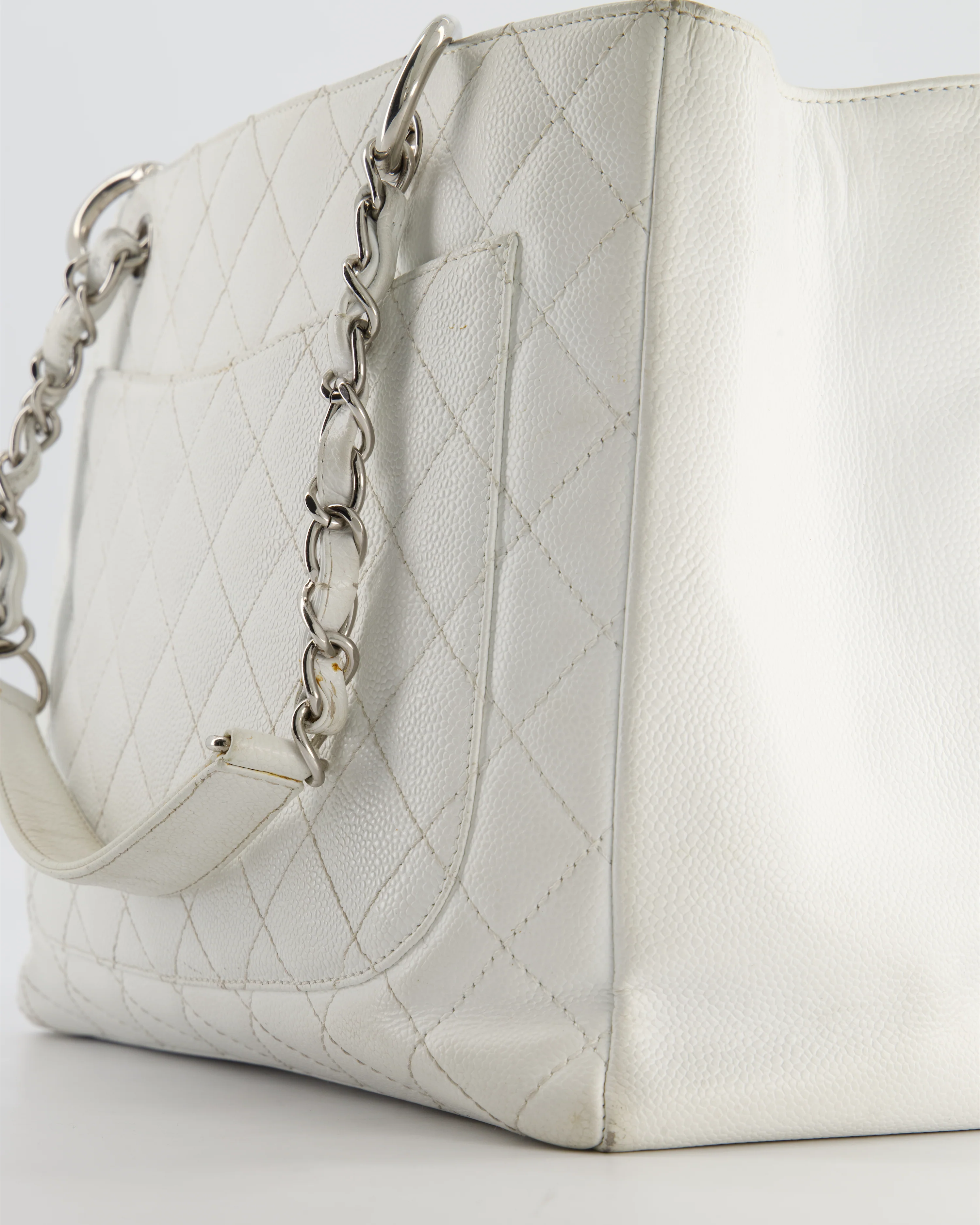 *FIRE PRICE* Chanel White GST Tote Bag in Caviar Leather with Silver Hardware - Image 13