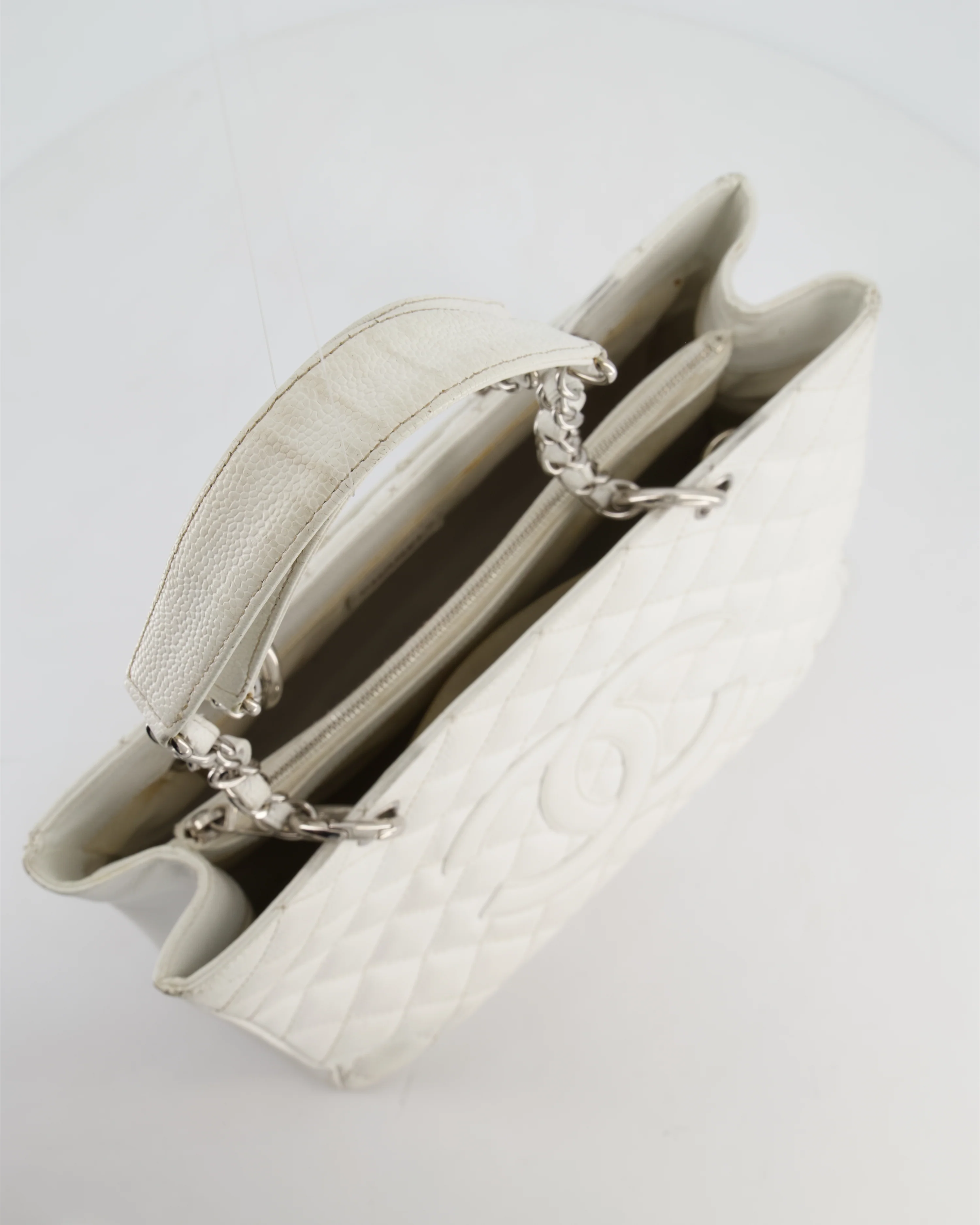 *FIRE PRICE* Chanel White GST Tote Bag in Caviar Leather with Silver Hardware - Image 18