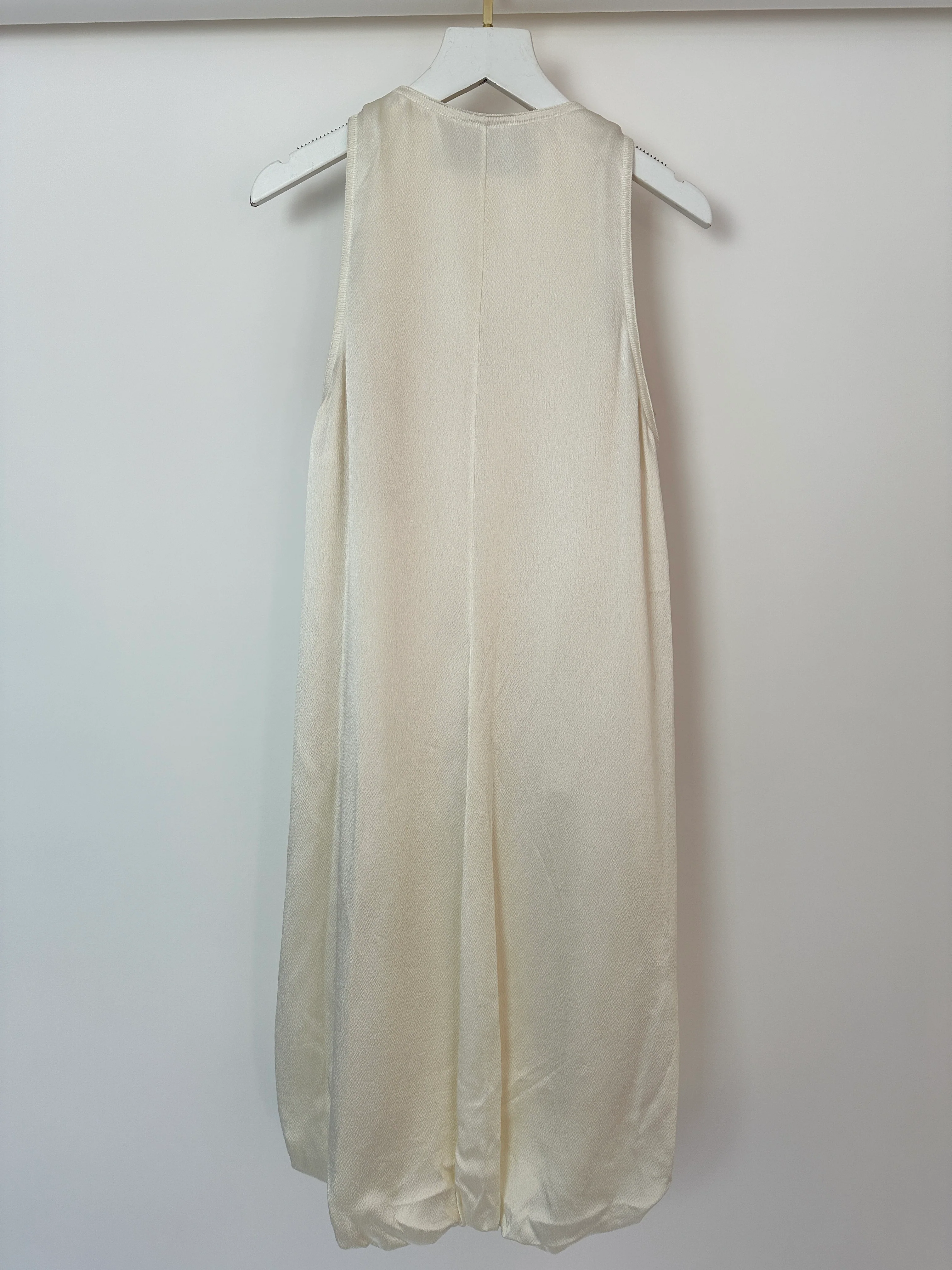 Valentino Satin White Two-Tone Sleeveless Double Layer Midi Dress Size IT 36 (UK 4) - Image 6